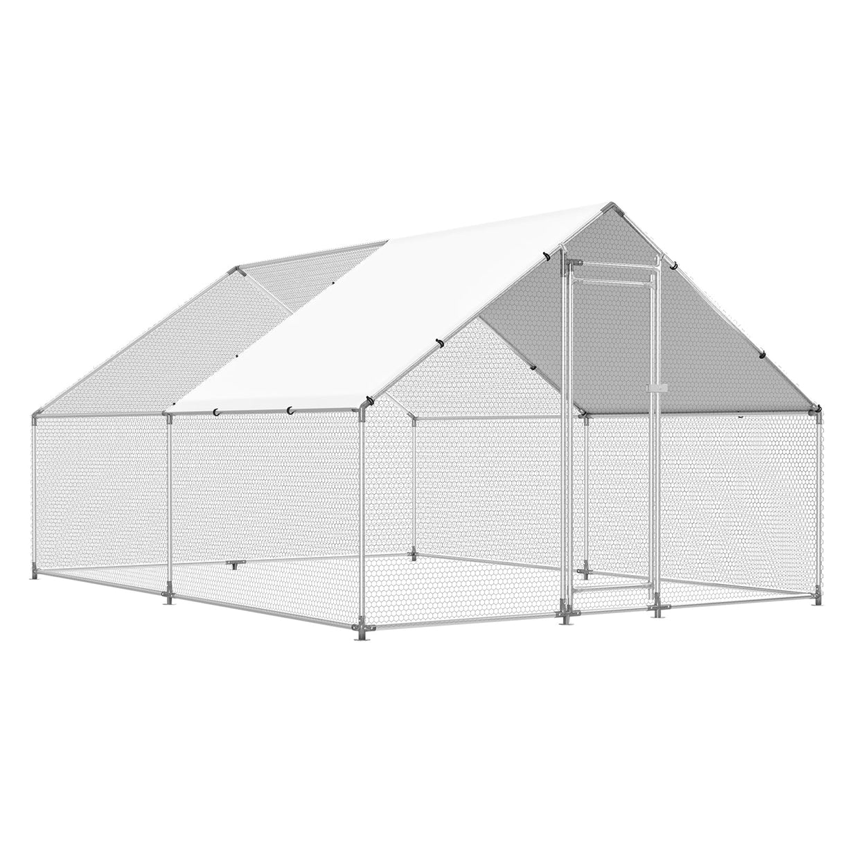 HEYTOWN Large Metal Chicken Coop Chicken Pen with Water-Resident and Anti-UV Cover Walk-in Poultry Cage Chicken Runs for Yard with Cover Duck Rabbit Dog House Outdoor HEYTOWN