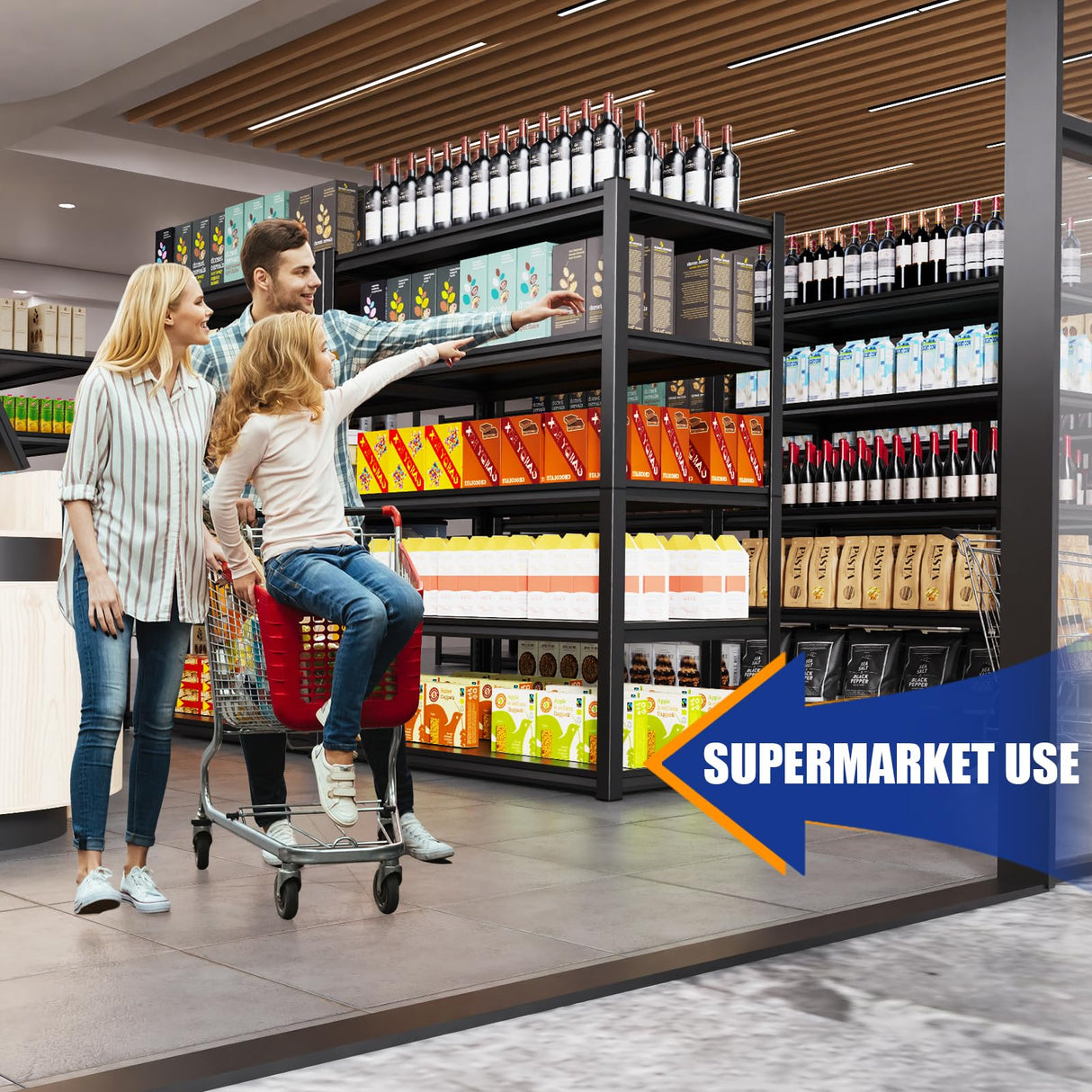 LLIIFFEE 72" H Garage Shelving,5 Tier Metal Shelving Unit,Adjustable Storage Shelves Rack,3000LBS Heavy Duty Garage Shelves,Office,Warehouse,Basement,Black (72" H*36" W*16" D) LLIIFFEE