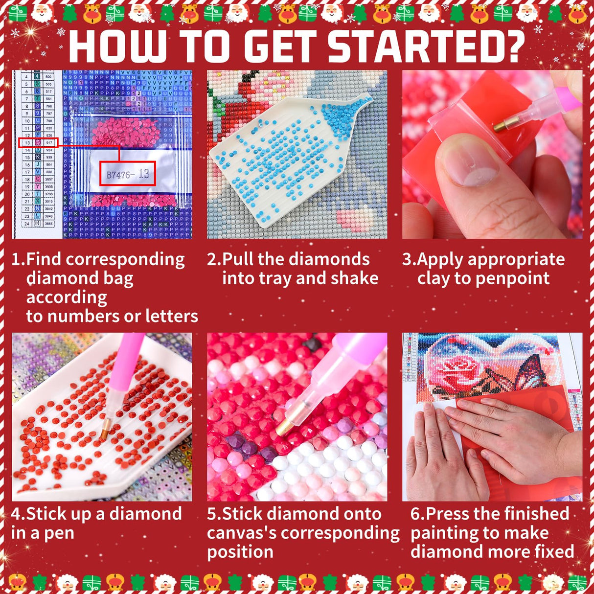 Christmas Diamond Painting Kits for Adults Red Truck Diamond Art Kits for Adults DIY 5D Diamond Painting Kits for Beginners Home Wall Decor 12x16inch Mandun