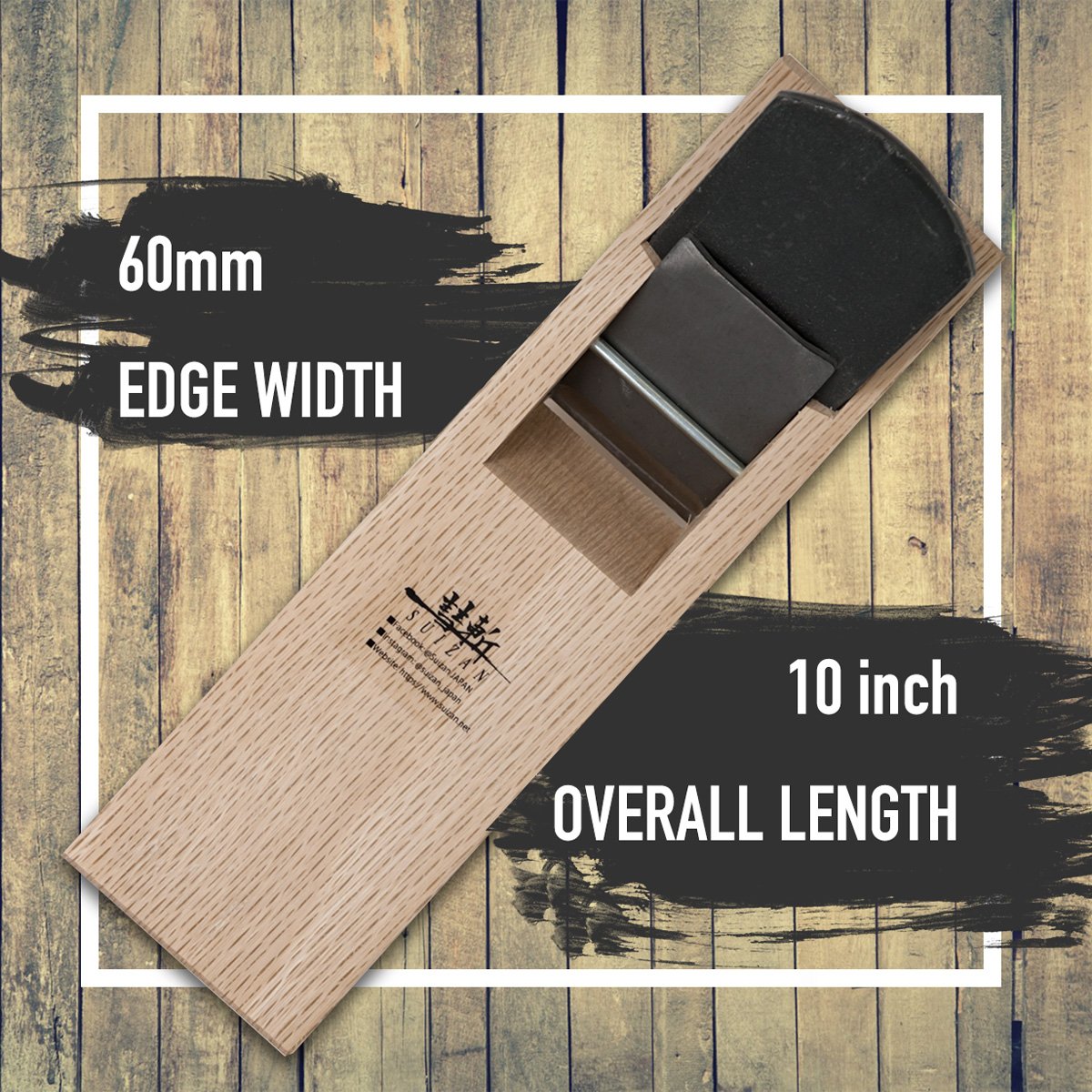 SUIZAN Kanna Japanese Wood Planer 2.4" - Professional Hand Block Plane Woodworking tools SUIZAN