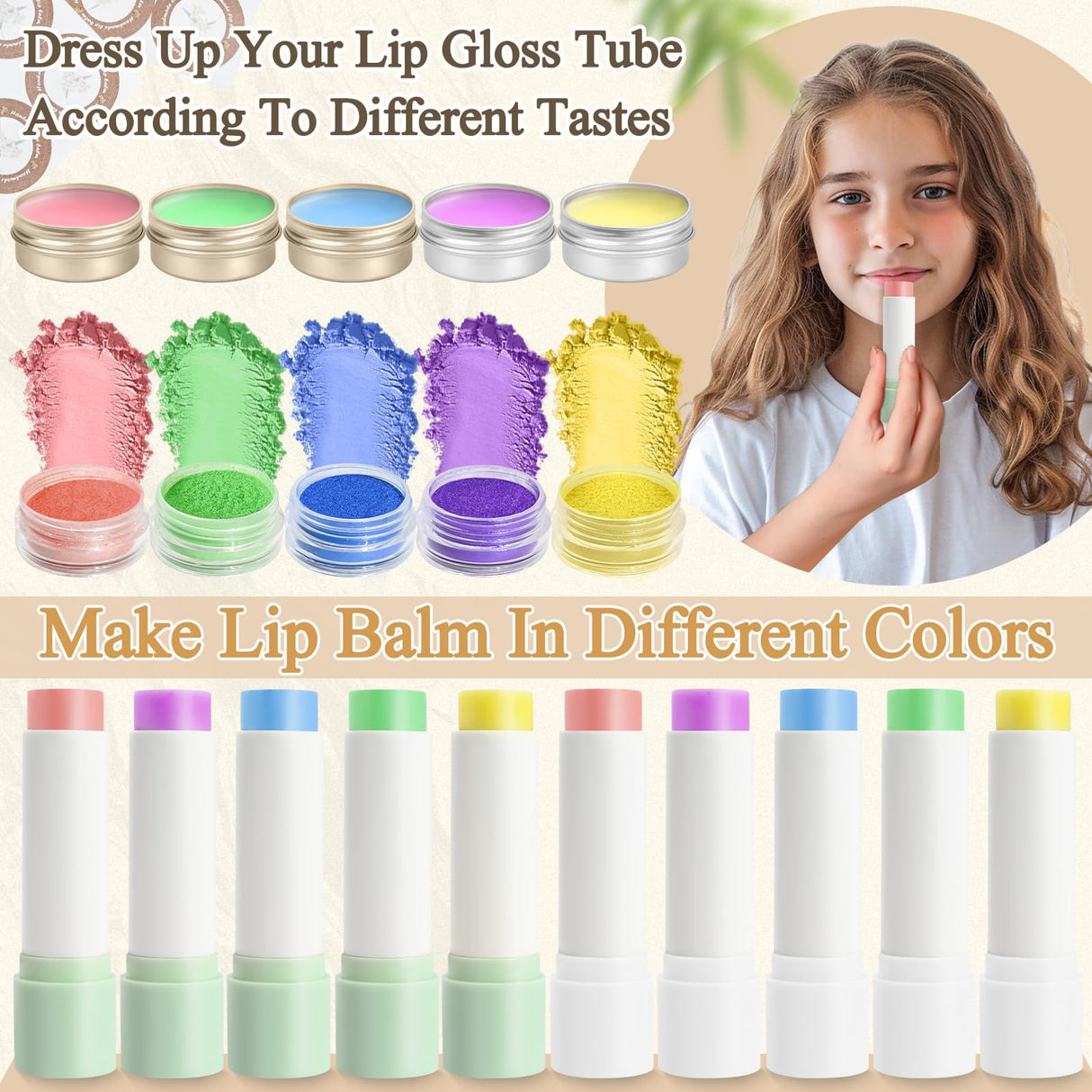JUYRLE Lip Balm Making Kit- Coconut Lip Gloss Kit with Beeswax, Jojoba Oil, and Coconut Oil for Adults & Girls, Make Your Own Lip Balm– DIY Moisturizing Lip Care JUYRLE