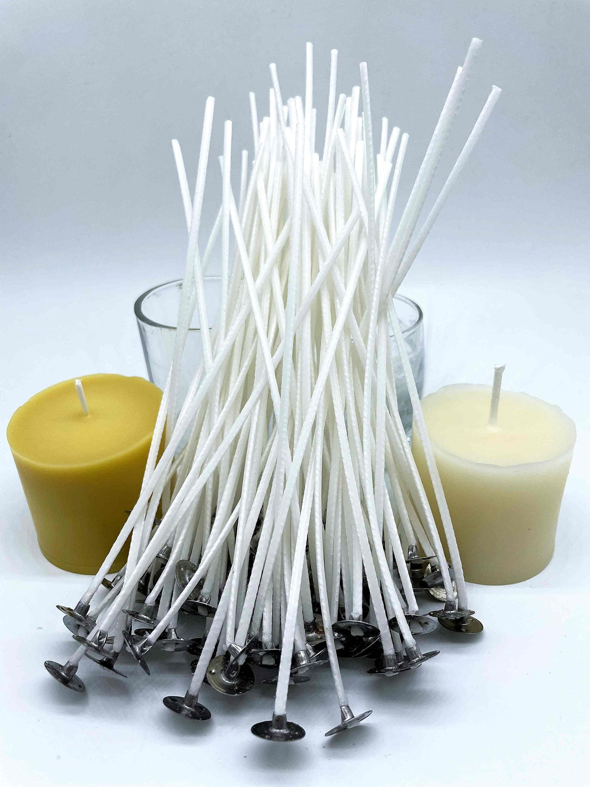 Beesworks 100 Piece Cotton Candle Wick 6" Pre-Waxed for Candle Making, Candle DIY BEESWORKS