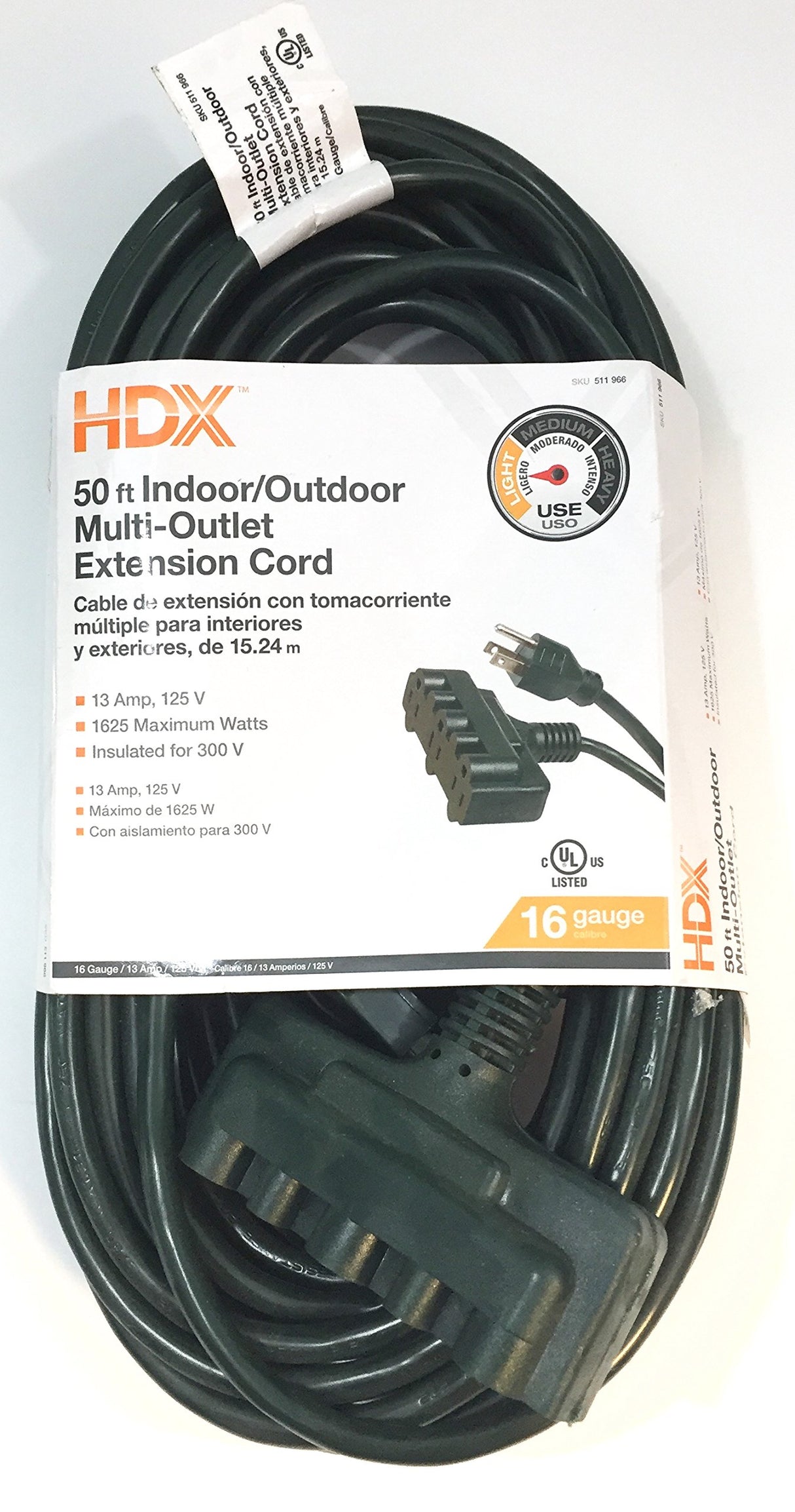 HDX 50 ft Light Duty Extension Cord HDX