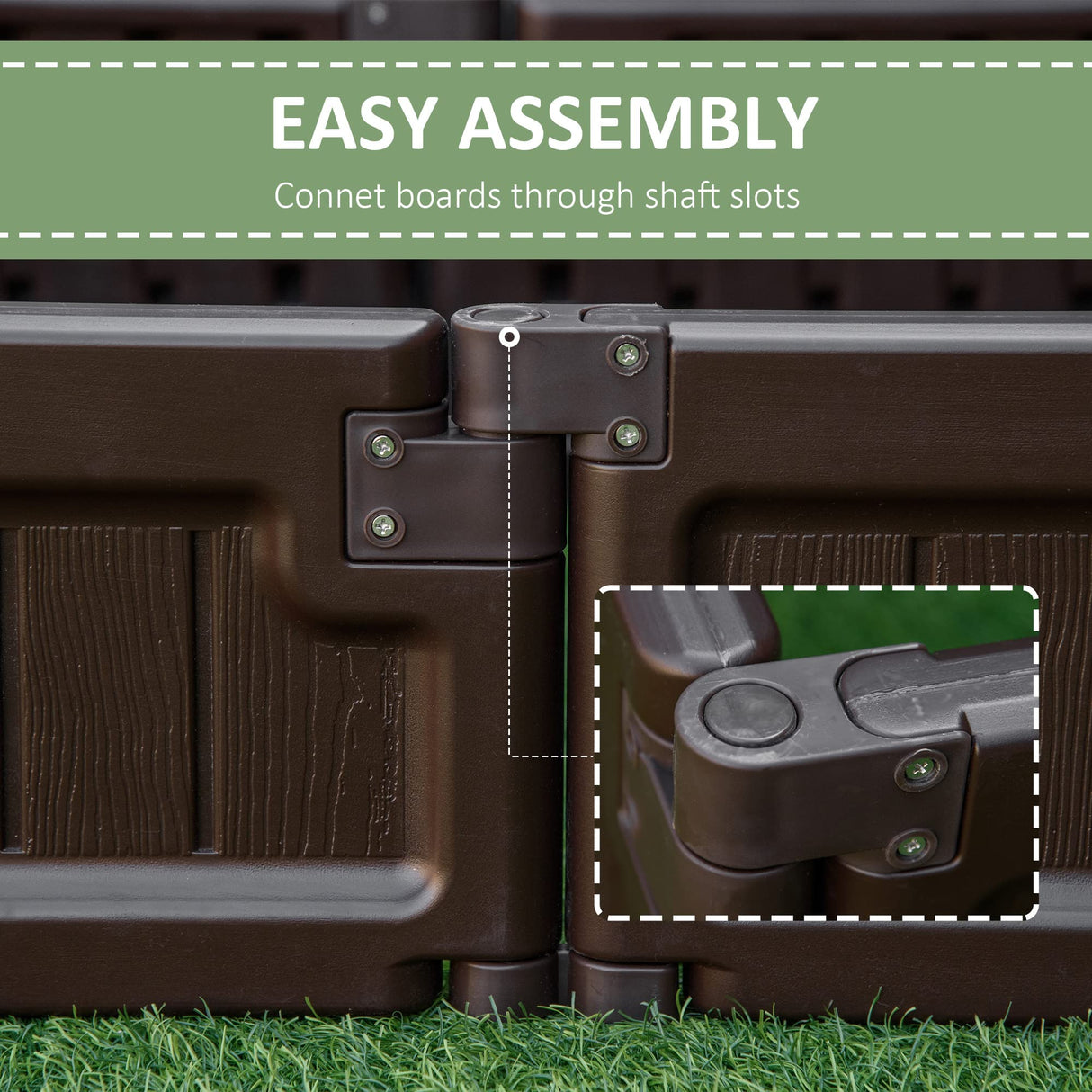 Outsunny 48" x 24" Raised Garden Bed Kit, Divisible Planting Box DIY Garden Elevated Planter for Outdoor & Indoor Backyard, Wood Imitating Grain, Easy Assembly, with 6 Stakes, Brown Outsunny