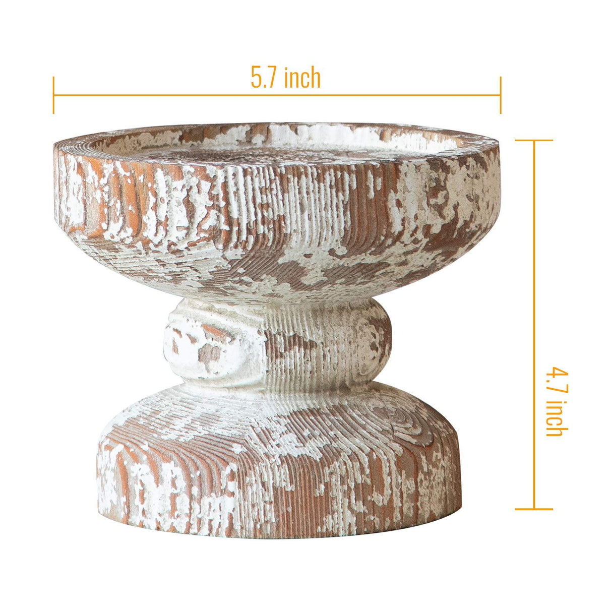 Hand Crafted Wooden Candle Holders Pillar, Candle Holders for Candlesticks, Farmhouse Shabby Chic Candle Holders for Home Living Room, Candle Centerpieces for Tables (5.7" x 5.7" x 4.7") SOFE