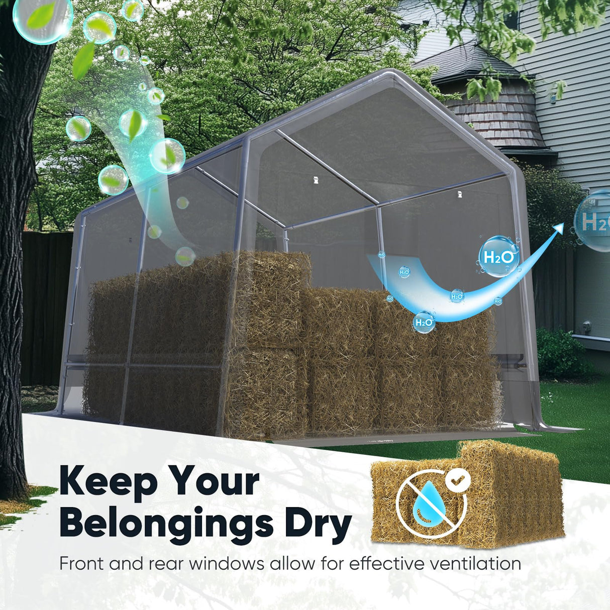 Quictent Heavy Duty 8x12FT Carport Shelter with Roll-Up Mesh Windows, Portable Garage Canopy for Motorcycle Storage, Outdoor Equipment, Patio Furniture Cover - Silver Gray Quictent