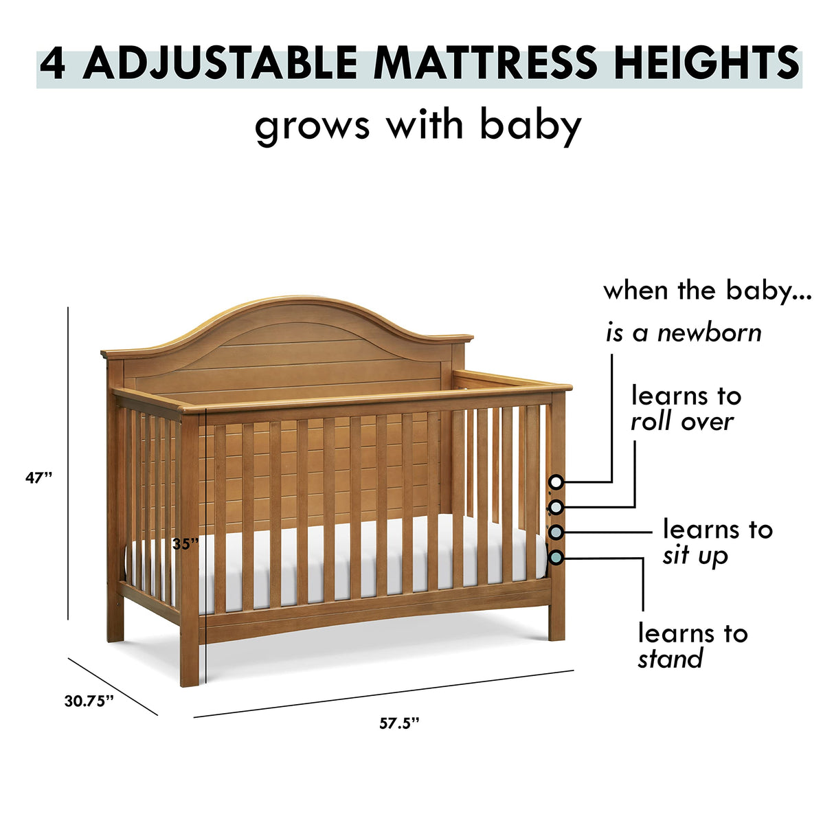 Carter's by DaVinci Nolan 4-in-1 Convertible Crib in Chestnut, Greenguard Gold Certified DaVinci