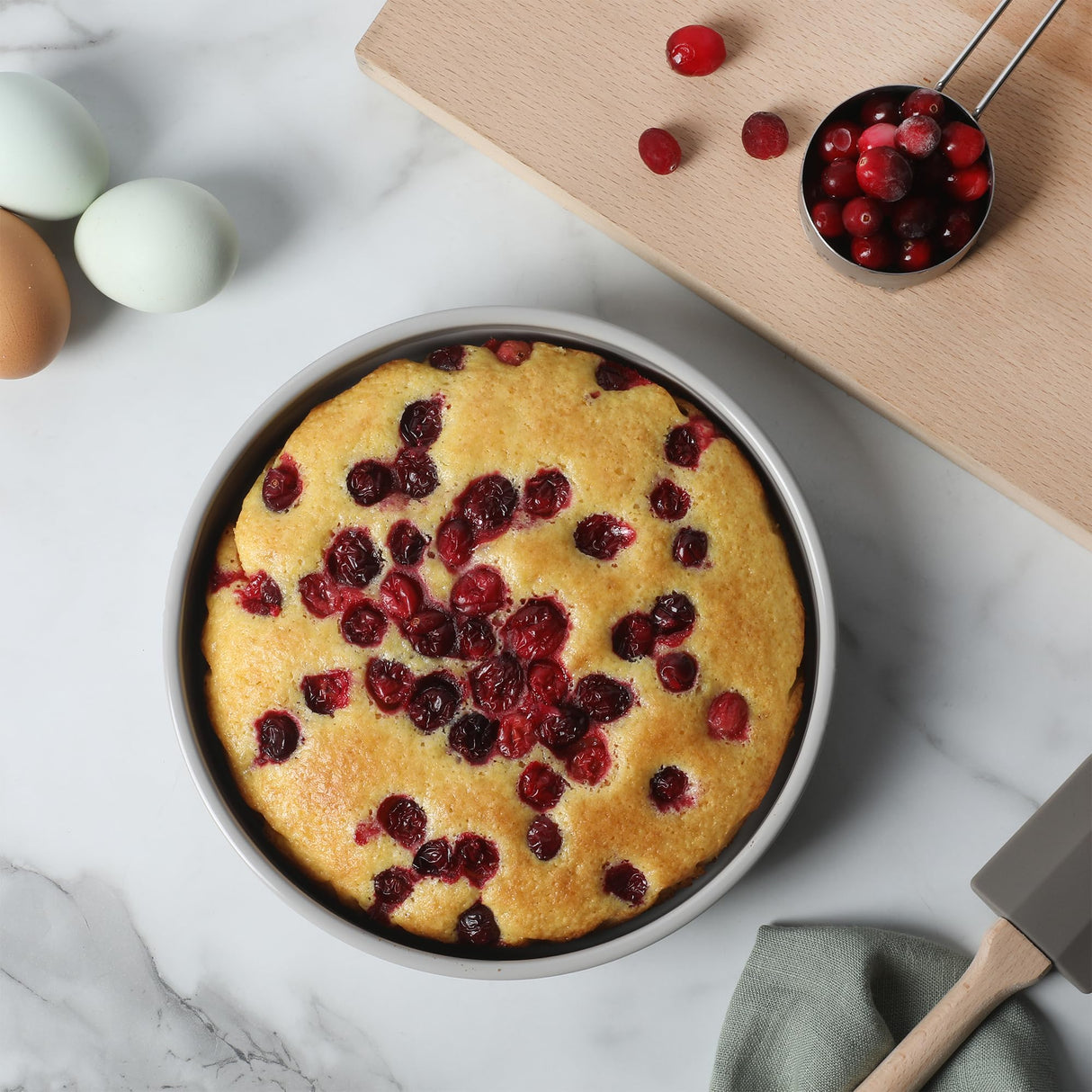 Martha Stewart Gallen 8 Inch Round Nonstick Carbon Steel Cake/Bake Pan - Cool Grey Martha Stewart