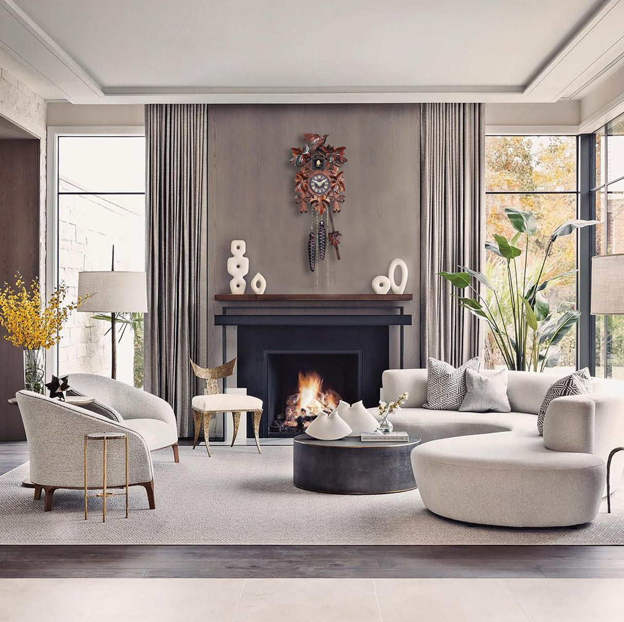 Engstler Quartz Cuckoo Clock 5-Leaves, Bird, Size: 8 inch, EN 522 Q Engstler