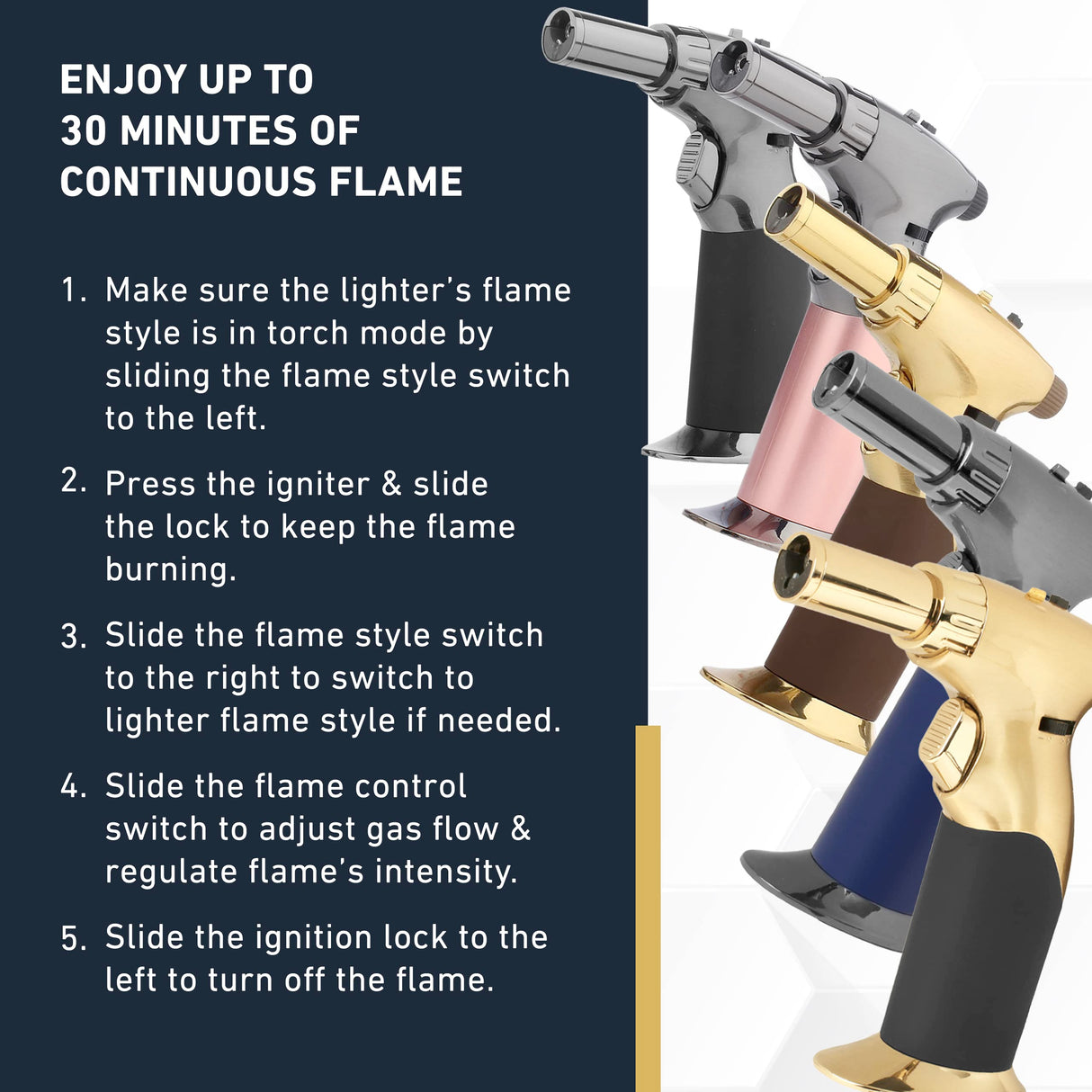 Refillable Butane Torch Gun - Adjustable Mini Blow Torch for Cooking, Welding, and Art by inZaynity inZaynity