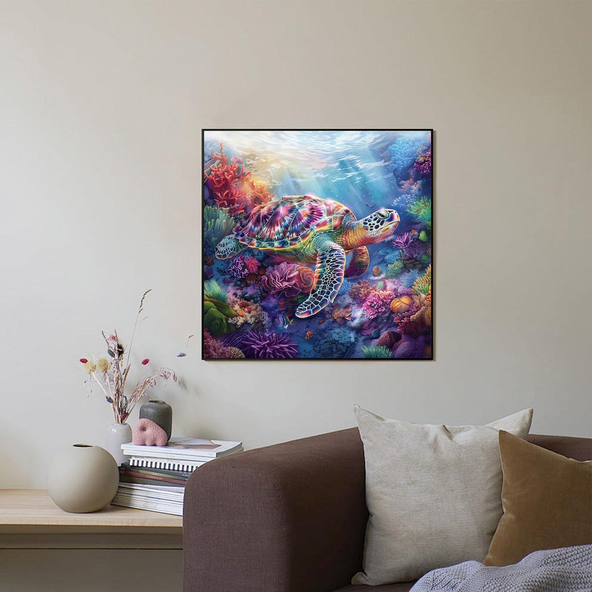 Ohhvvow Sea Turtle Diamond Art Painting Kits for Adults, Full Drill Ocean Diamond Dots Paintings for Beginners Round 5D Paint with Diamonds Pictures Gem Art Painting Kits DIY Crafts 14x14 Inch Ohhvvow