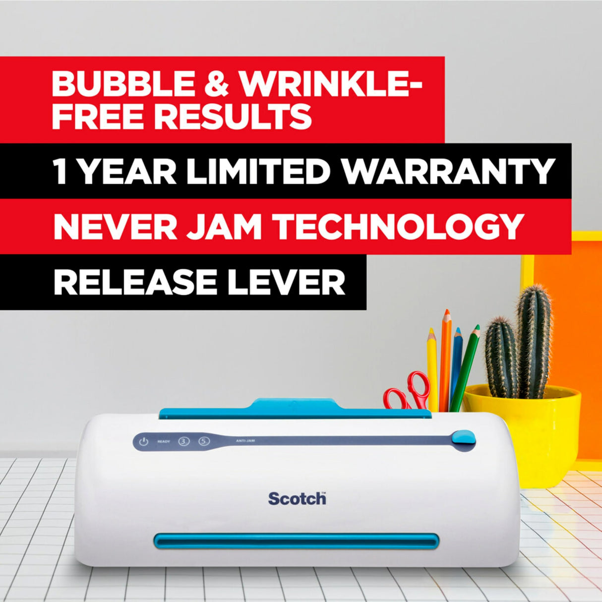 Scotch Brand PRO Thermal Laminator, Never Jam Technology Automatically Prevents Misfed Items, 2 Roller System, 9 inch (TL906) Scotch