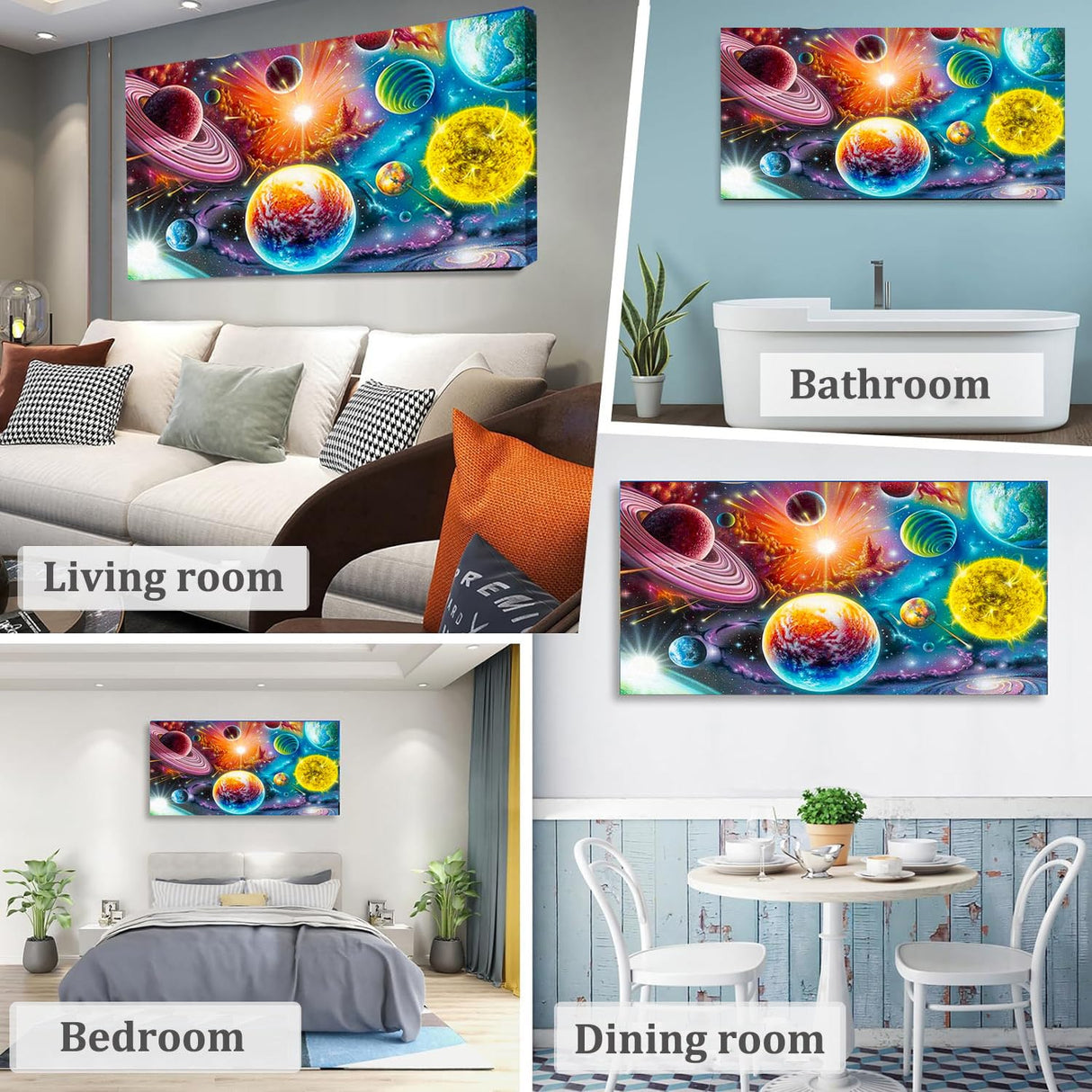 TOCARE Large Diamond Painting Kits for Adults Universe,Large Size Diamond Art Kits for Adults Galaxy Planets 27.5x15.7Inch, Full Drill Diamond Painting Kits Nature Scenery TOCARE