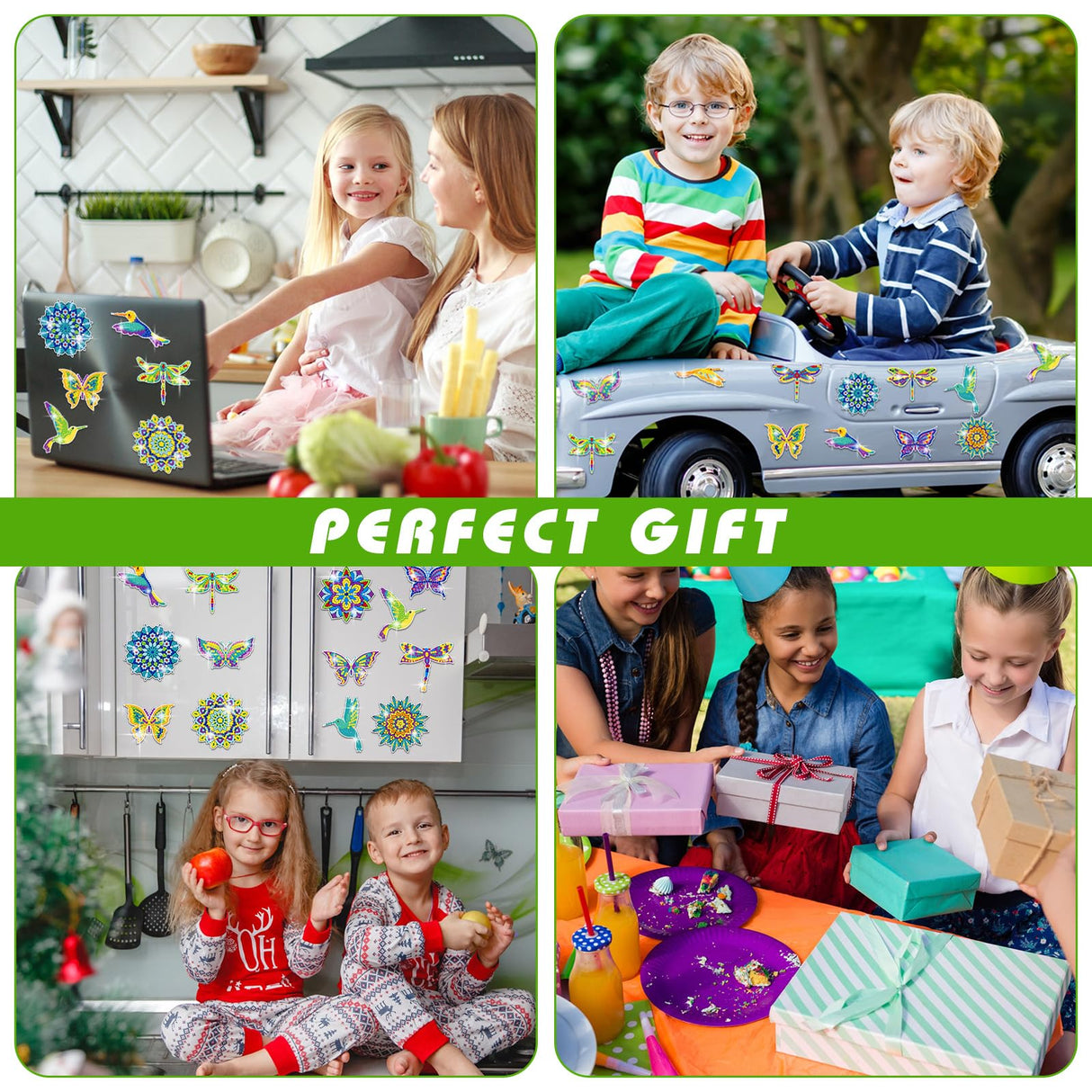 16 Pcs Summer Diamond Art Painting Magnets Butterfly Mandala Refrigerator Magnets Sticker Dragonfly Hummingbird Diamond Art Kits for Adults Summer Gift Fridge Copkim