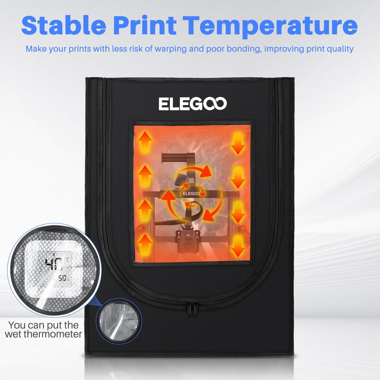 ELEGOO 3D Printer Enclosure, Fireproof and Dustproof 3D Printer Cover Constant Temperature Tent for Neptune 3 Pro/Neptune 4/Neptune 4 Pro/Ender 3/Ender 3 V2/Ender 3 S1/Kobra 2 ELEGOO