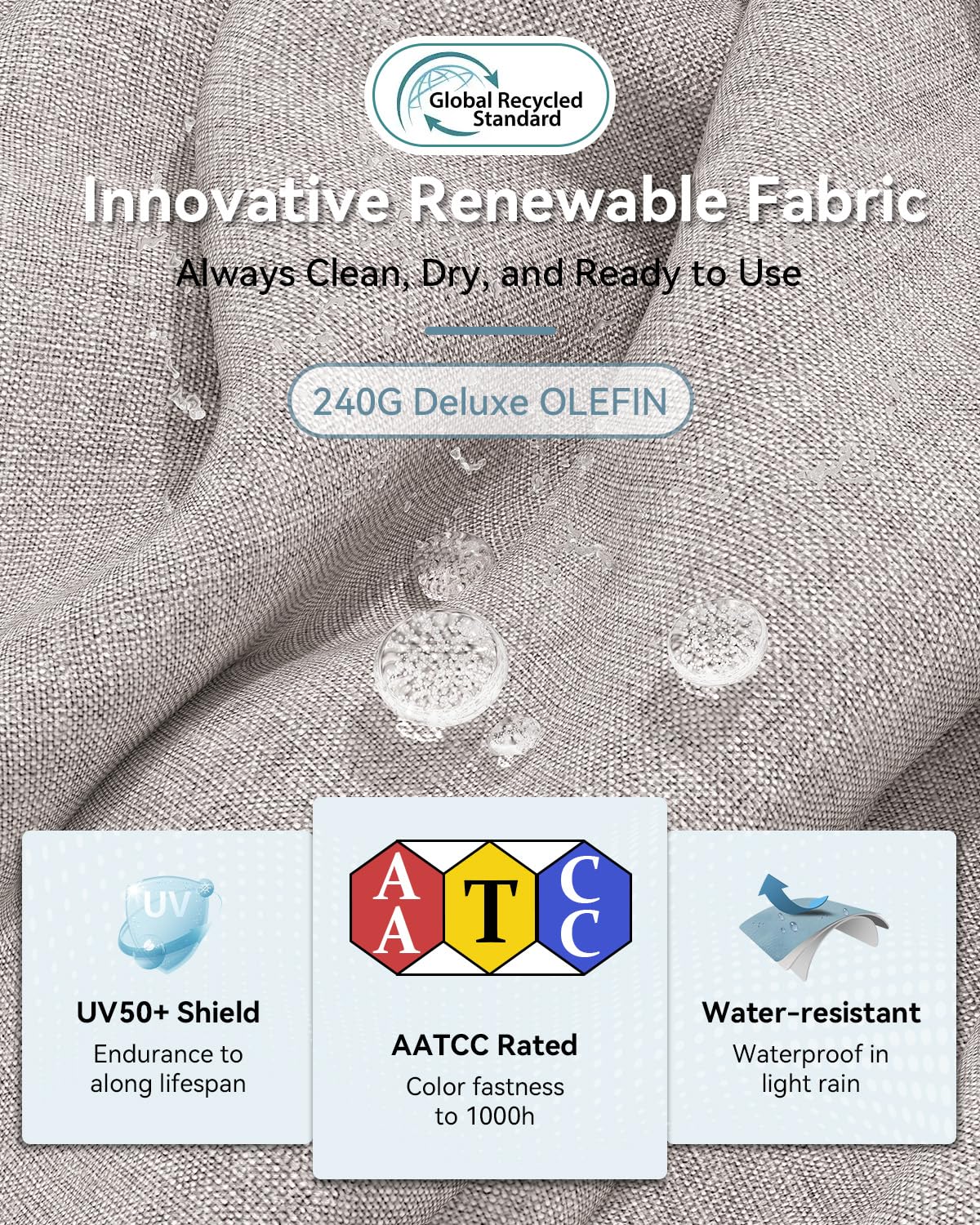 Aoxun Aluminum Outdoor Patio Furniture Set, 5 Seats Outdoor Sectional with Coffee Table, Patio Conversation Sets with Upgraded Armrests and Cushions for Backyard, Garden and Poolside(Grey) Aoxun