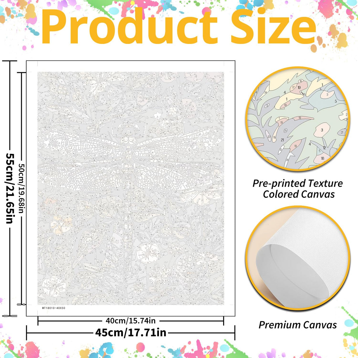 Paint by Numbers for Adult, Dragonfly Paint by Numbers Kit for Adults Beginners, DIY Dragonfly Acrylic Painting on Canvas for Home Wall Art Decor 16x20 Inch Mandun