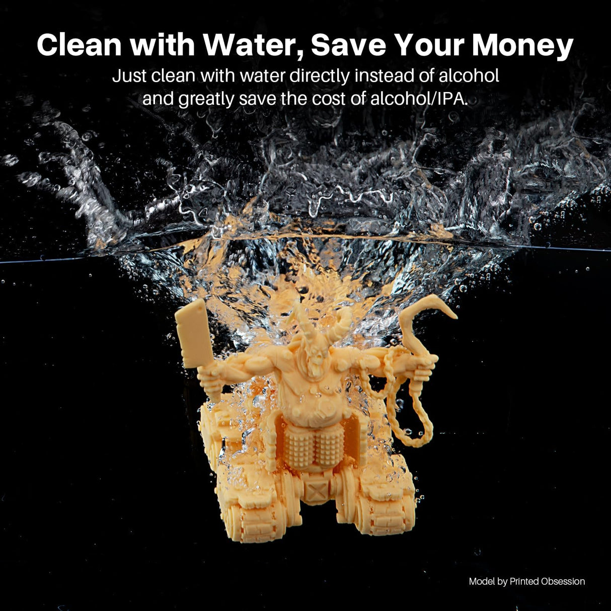 ELEGOO Water Washable 3D Printer Resin 2.0, Fast Curing Photopolymer Resin for Mars Saturn Jupiter MSLA DLP LCD 3D Printing, 385-405nm UV Curing 3D Printing Liquid, Ceramic Grey 1000g ELEGOO