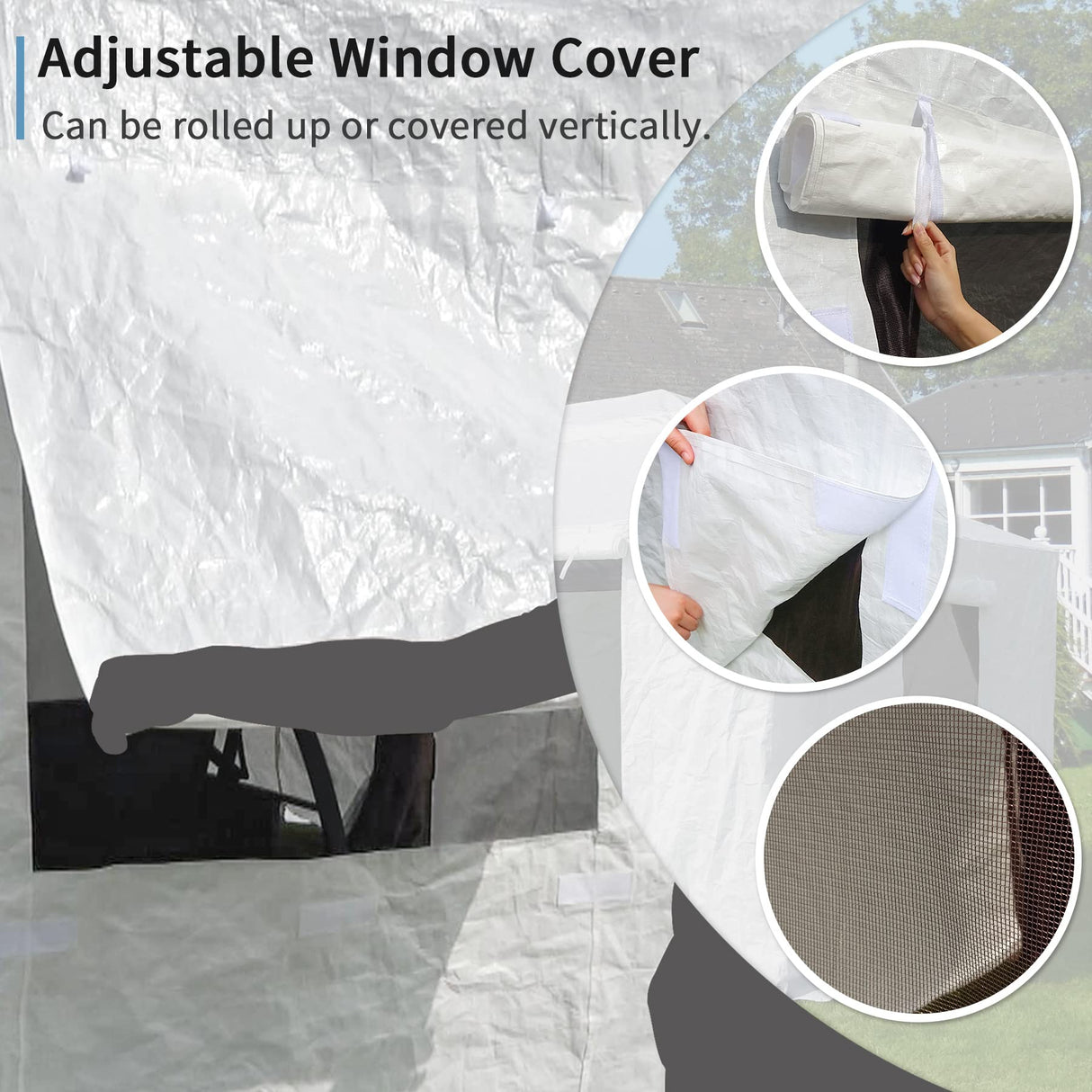 Gazebo Accessories 12' x 16' Universal Winter Gazebo Cover for Hardtop Gazebos,Enclosed Cover with Sidewalls and Mesh Windows Waterproof (White) by domi outdoor living domi outdoor living