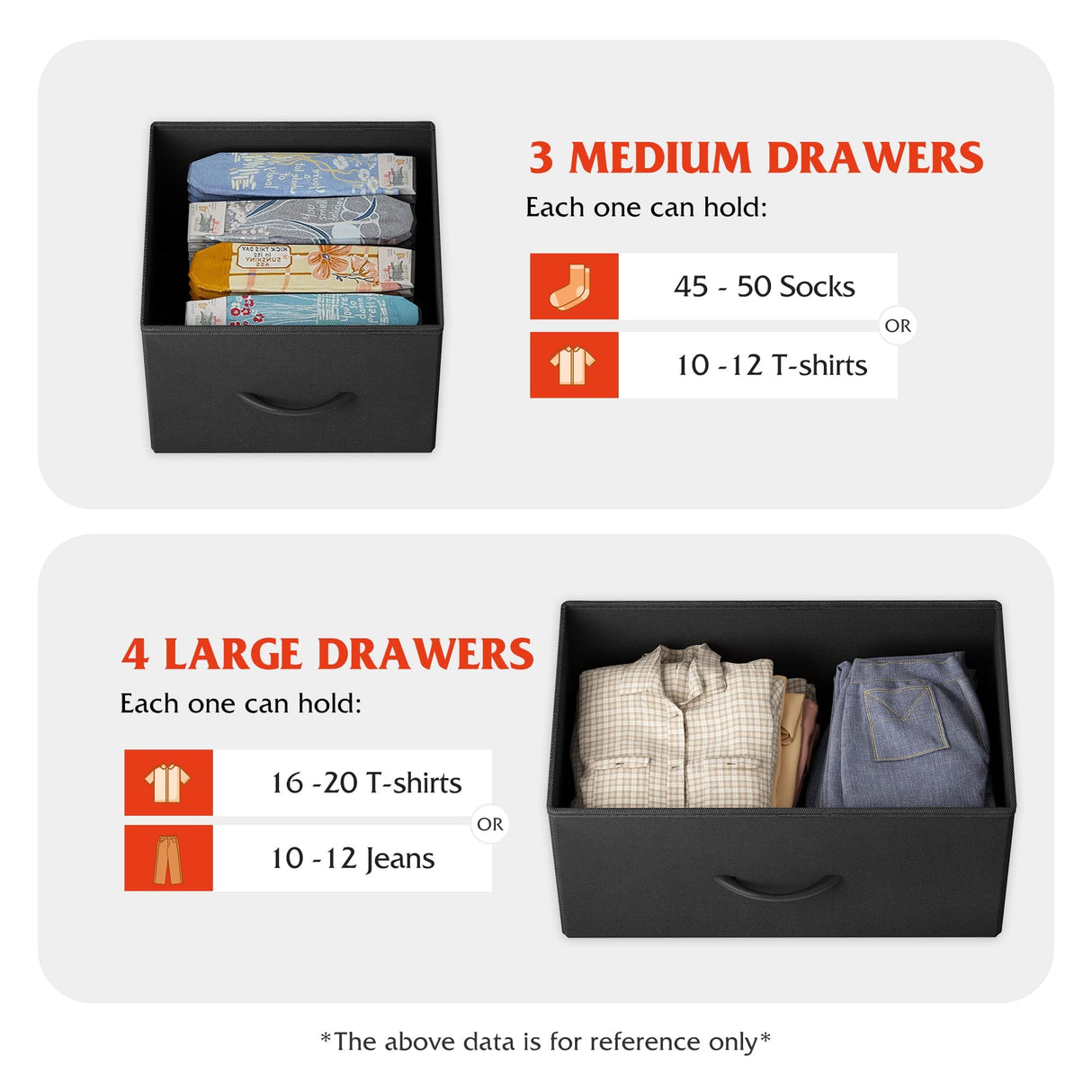 WLIVE Dresser TV Stand, Entertainment Center with Fabric Drawers, Media Console Table with Metal Frame and Wood Top for TV up to 45 inch, Chest of Drawers for Bedroom, Black and Rustic Brown WLIVE