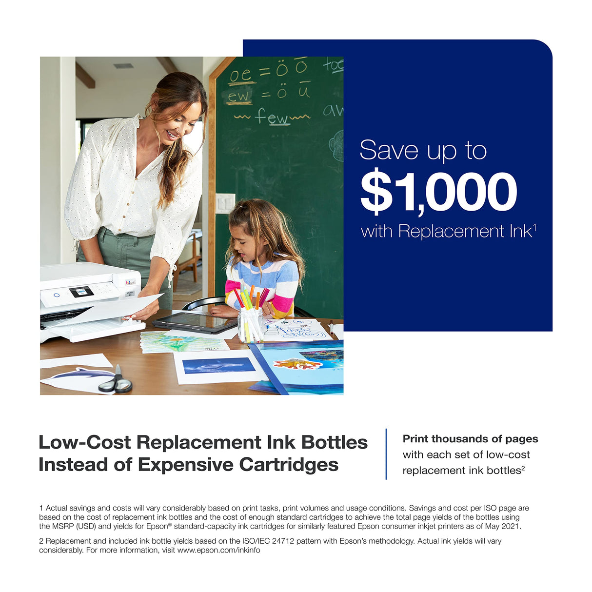 Epson EcoTank ET-2850 Wireless Color All-in-One Cartridge-Free Supertank Printer with Scan, Copy and Auto 2-Sided Printing – The Perfect Family Printer - White (Renewed) Epson