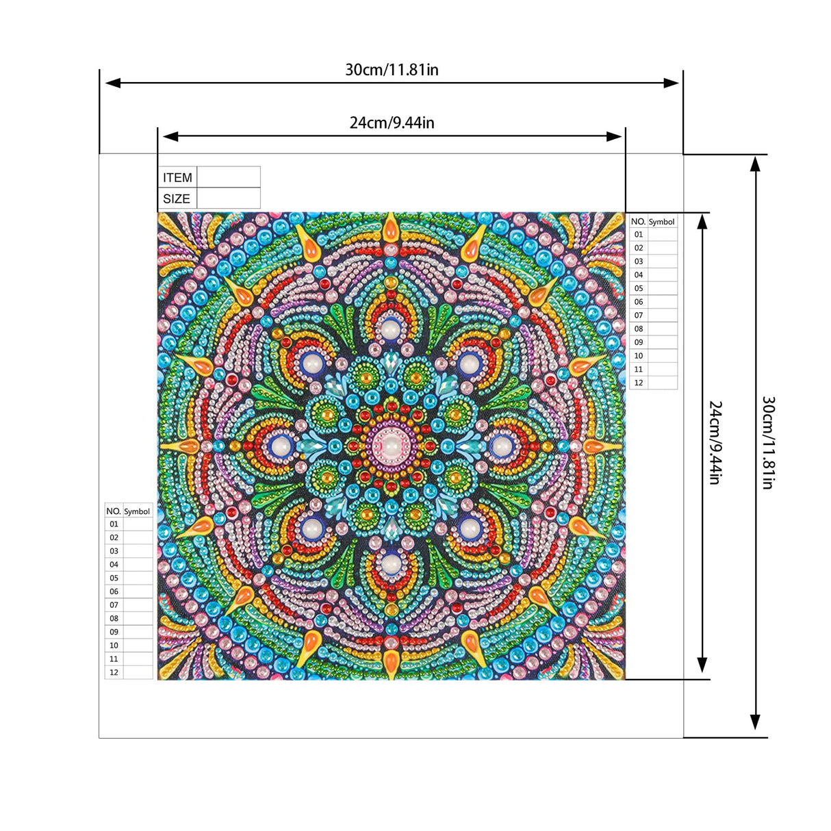 AiYuanzsh Special Shape Diamond Painting Set for Adults, Mandala 5D Partial Drilling Diamond Art Set for Beginners, Paint Gem Art Painting Crafts with Diamonds 30x30cm AiYuanzsh