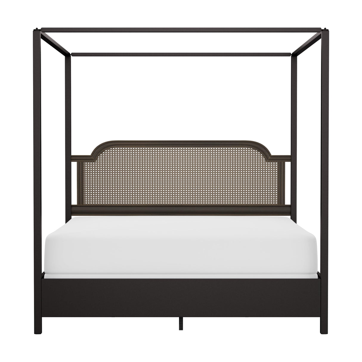 Hillsdale Melanie Wood and Metal King Canopy Bed with Low Footboard, Oiled Bronze Hillsdale