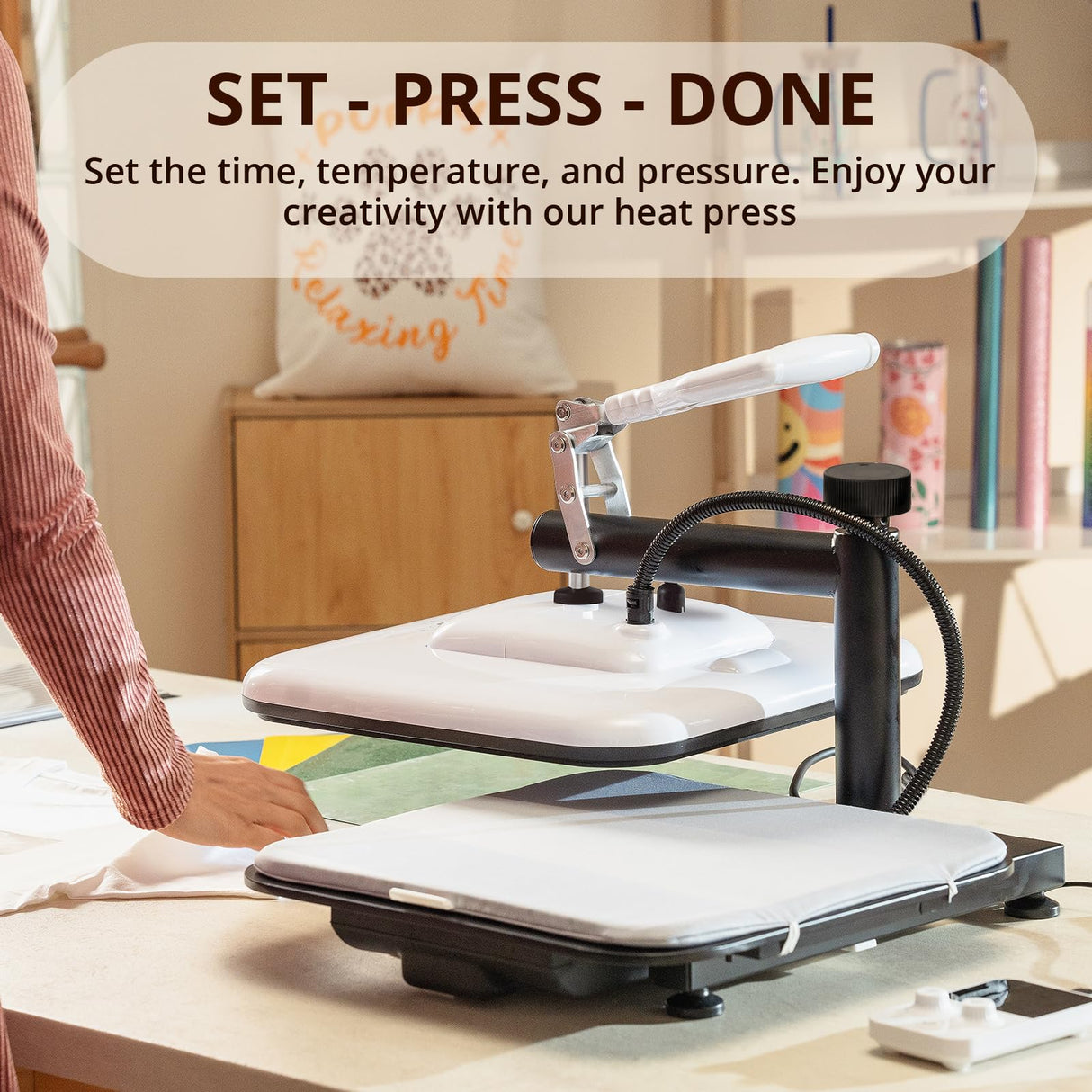 HTVRONT Heat Press Machine 15x15 - Swing Away Heat Press Machine for T Shirts - Professional Heat Press for Sublimation, Vinyl, Heat Transfer Projects, Heats Up Fast & Distribute Heat Evenly HTVRONT