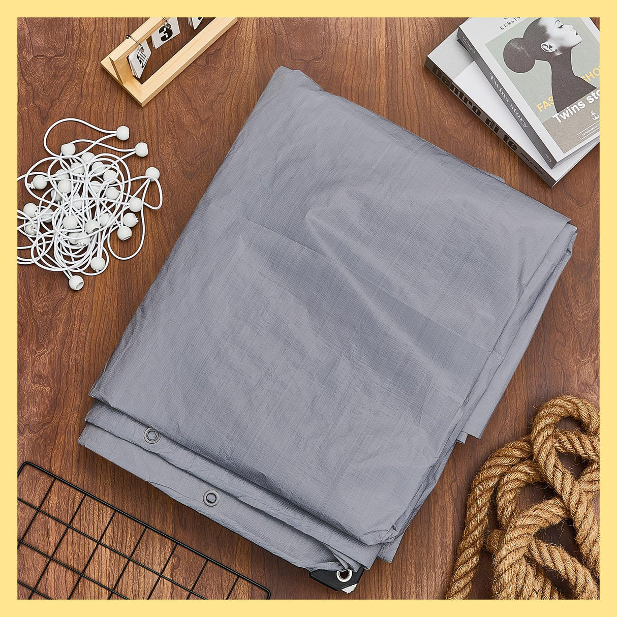 Wesnoy Heavy Duty Carport Canopy Waterproof Canopy Cover Garage Car Shelter Tarp Tent for Car Canopy Replacement Cover with 50 Ball Bungees, Only Top Cover, Frame is Not Included (Grey,10 x 20 ft) Wesnoy