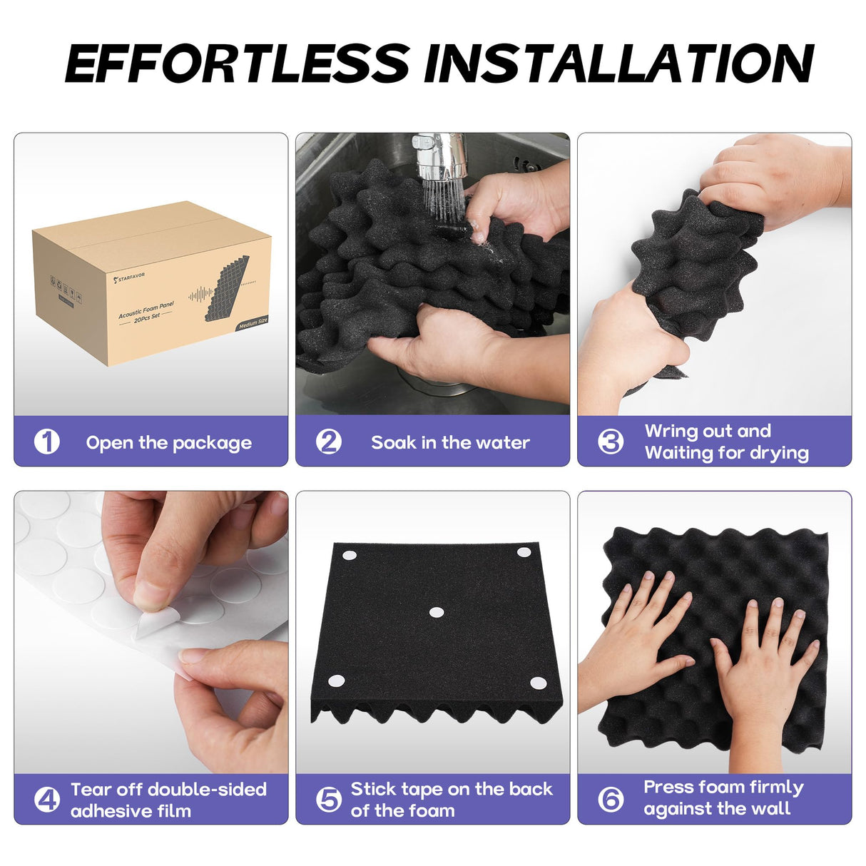 12 Pack Acoustic Panels 16" x 12" x 2", Sound Proof Foam Panels for Wall, High Density Fire Resistant Egg Crate Foam, Noise Dampening Sound Absorbing Soundproof Board for Music Home Studio Starfavor