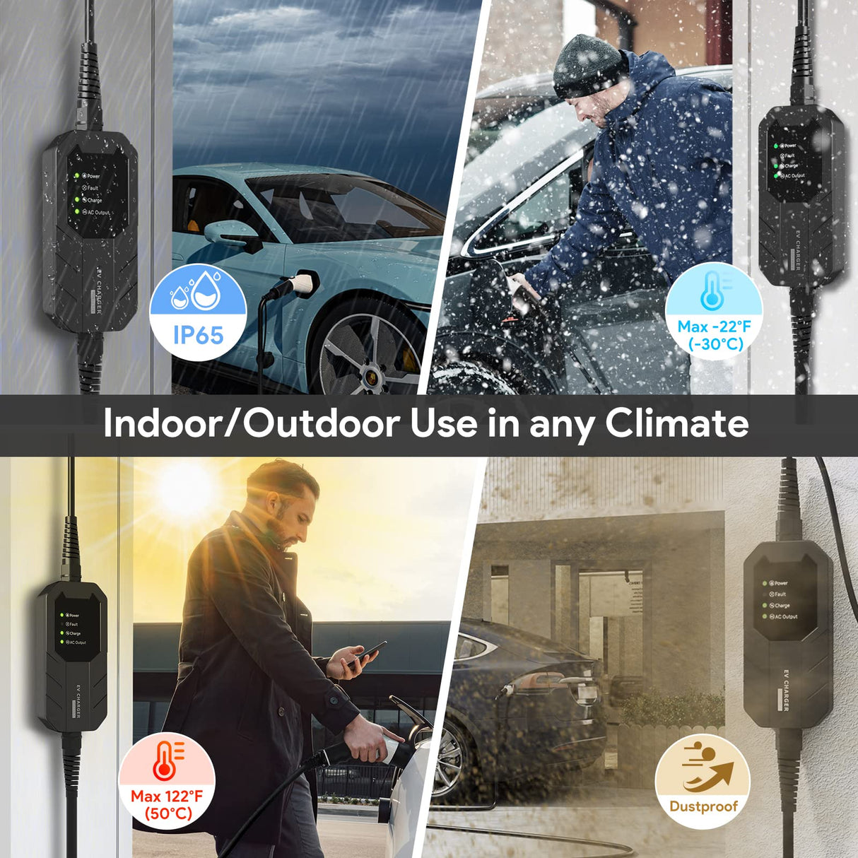 MEGEAR Skysword Ⅱ Level 1 EV Charger (110V, 16A, 25ft), EVSE Home Electric Vehicle Portable Charging Station (NEMA 5-15 Plug) MEGEAR