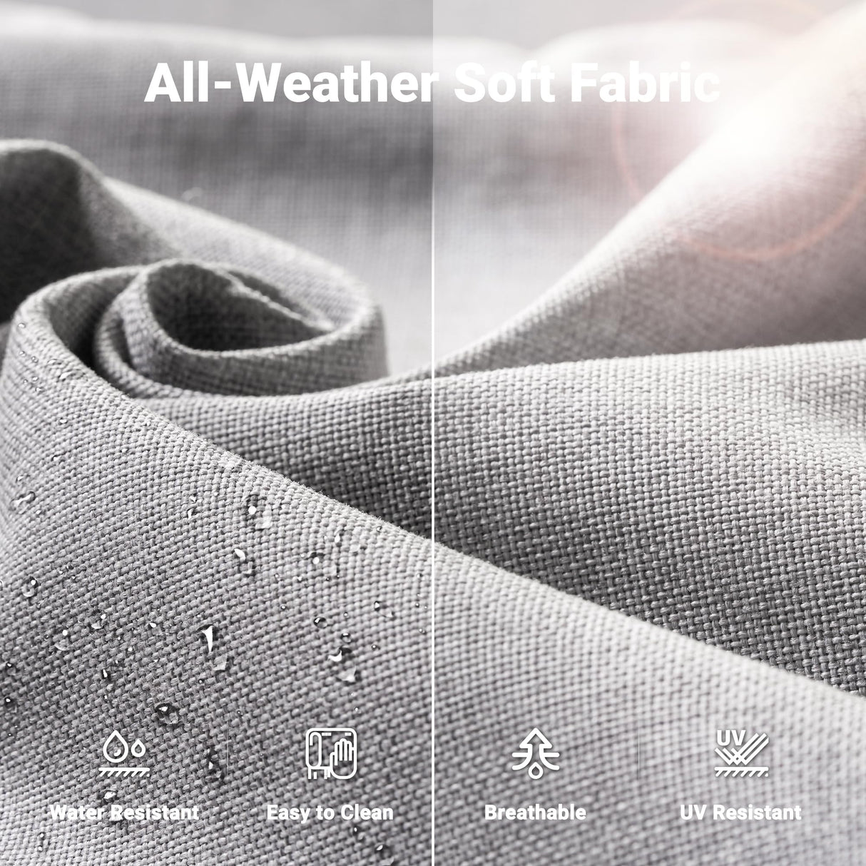 ovios Patio Furniture Set, 5 Pieces Outdoor Wicker Rattan Sofa Couch with Chairs, Ottomans and Comfy Cushions, All Weather High Back Conversation Set Garden Backyard, Grey ovios