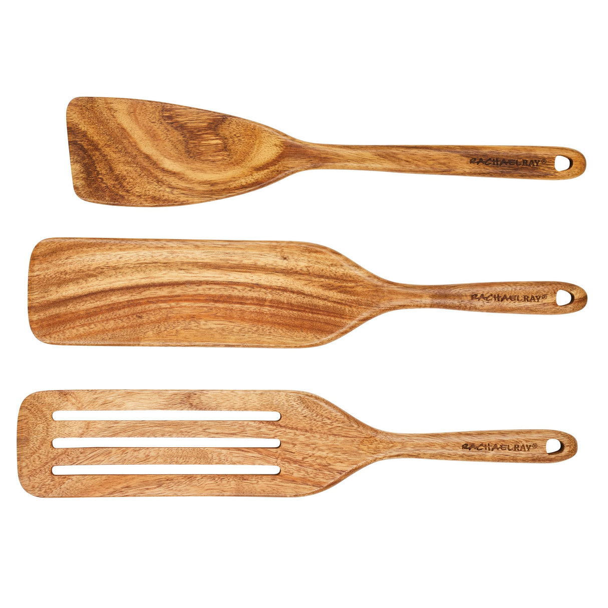 Rachael Ray Tools & Gadgets Kitchen/Cooking/Utensils Set, 3 Piece, Acacia Wood Rachael Ray