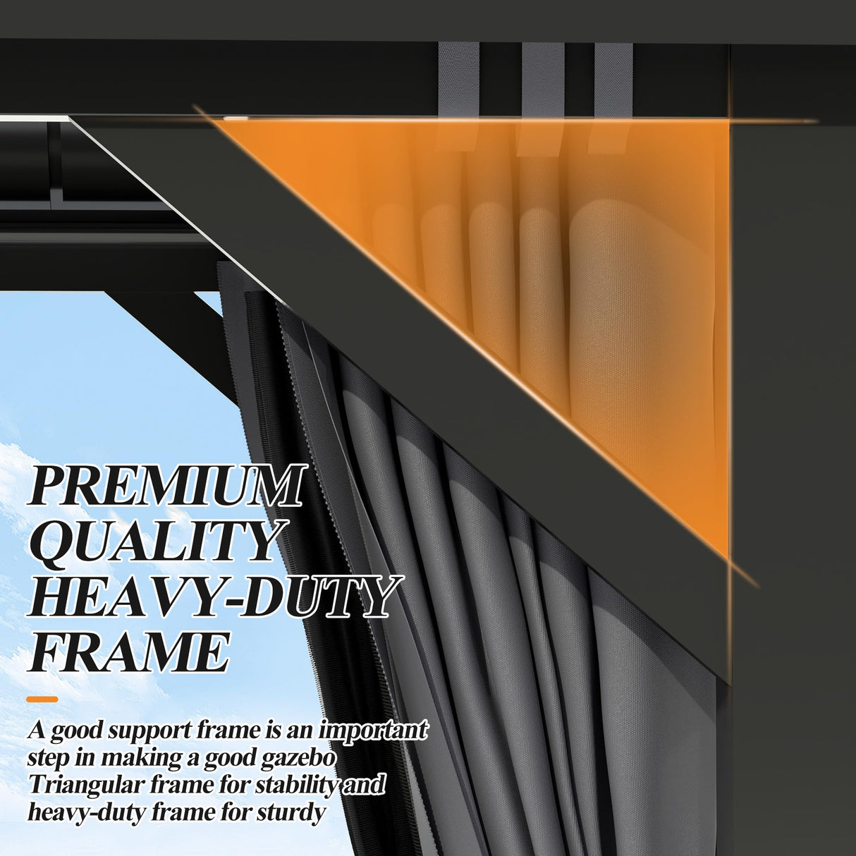 GARTOO 8.5x8.5FT Outdoor Hardtop Gazebo - Aluminum Heavy-Duty Galvanized Steel Top Gazebo with Breathable Netting & Privacy Curtain, Double Roof Gazebos for Patio, Porch, Garden, Lawn, Deck, Backyard GARTOO