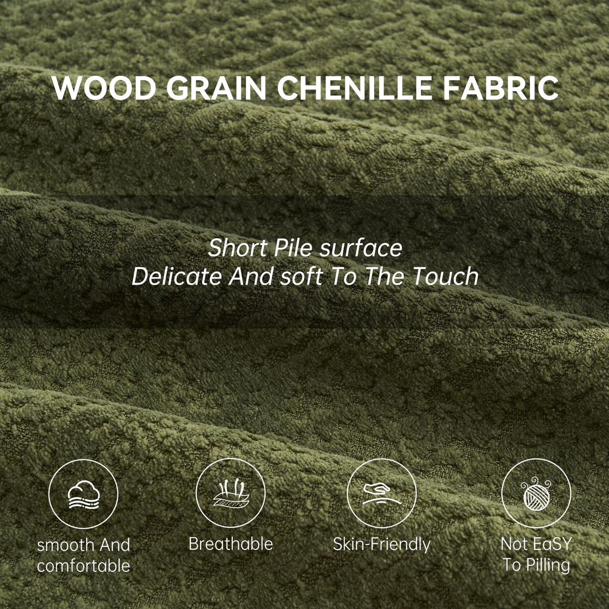 Quorflax 110.2" Curved Sectional Sofa,Luxury Wood Grain Chenille Fabric, Oversized Sectional Sofa,Compression Curved Couch for Living Room,No Assembly Needed (Green, 110.2 Inch) Quorflax