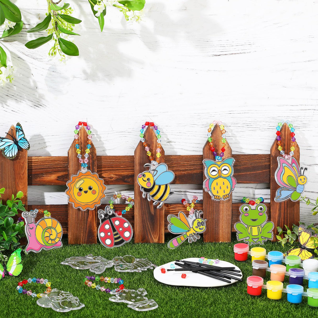 WinnerWhy 30 Sets Suncatchers Window Art Kits, DIY Sun Catchers Bulk Crafts Paint Your Own Window Ornaments for Boys Girls Classroom Home Party Birthday Activity Decor (Vibrant Style) WinnerWhy