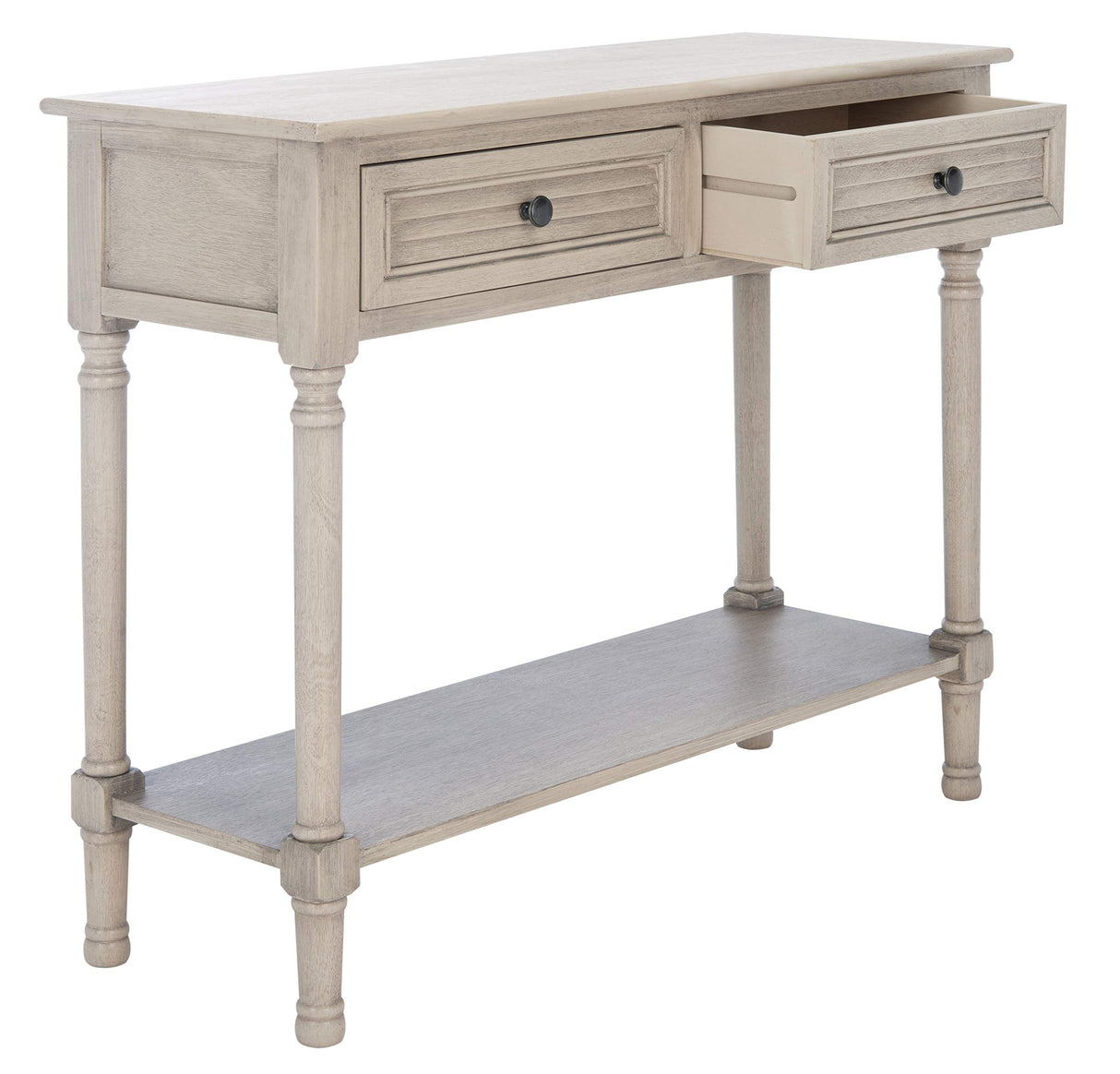 Safavieh Home Collection Tate Greige 2-Drawer Bottom Shelf Console Table Safavieh