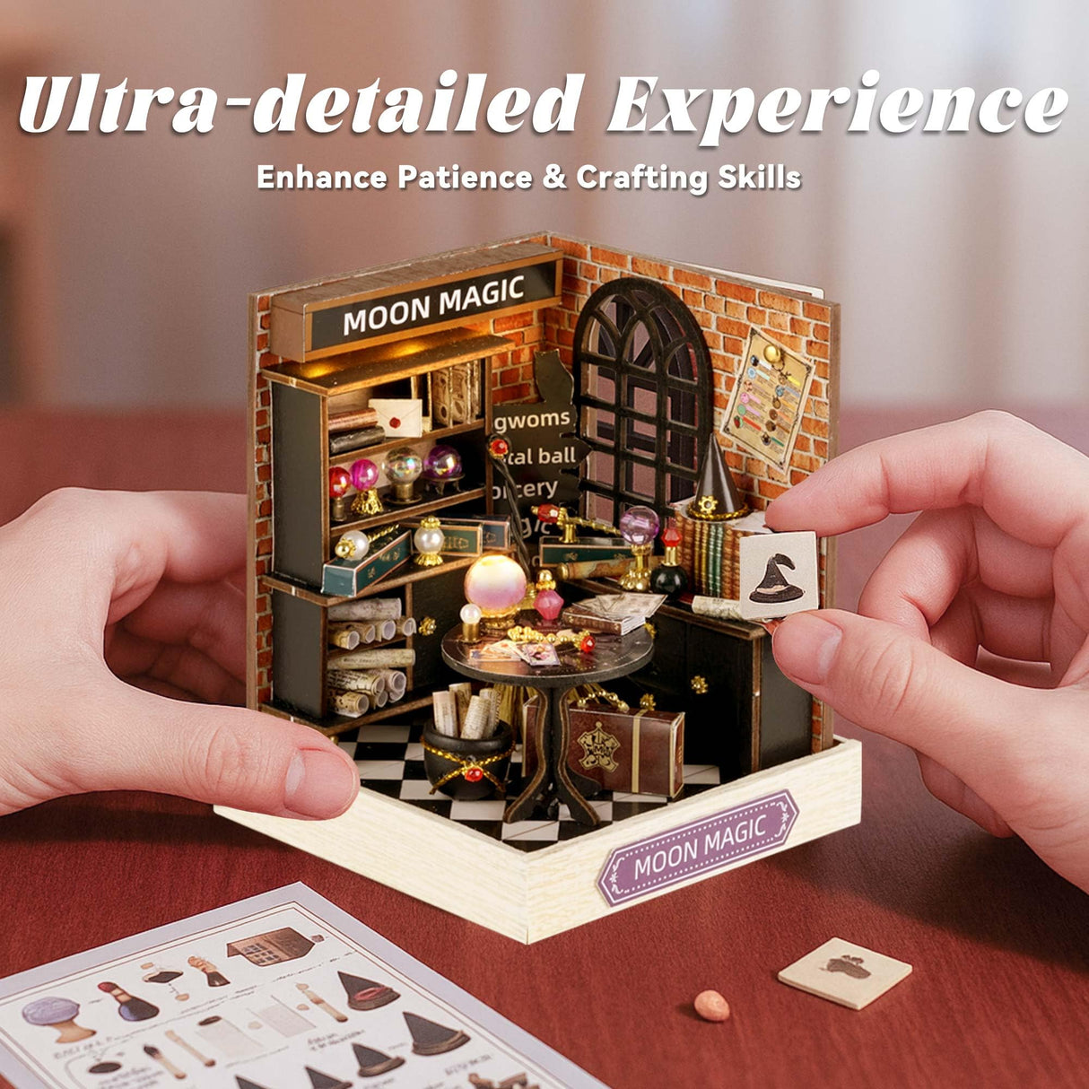 Flever Dollhouse Miniature DIY House Kit Creative Room with Furniture for Romantic Artwork Gift (Moon Magic) Flever