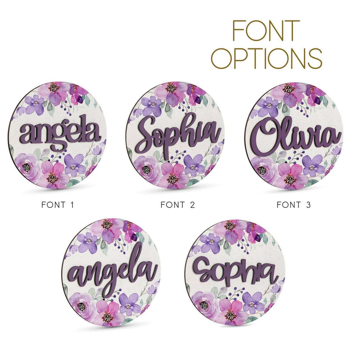 Personalized Round Wooden 3D Name Sign for Nursery Wall Decor, 5 Sizes, 5 Fonts Options, 3D Custom Round Nursery Name Sign, Personalized Baby Name Amazing Items