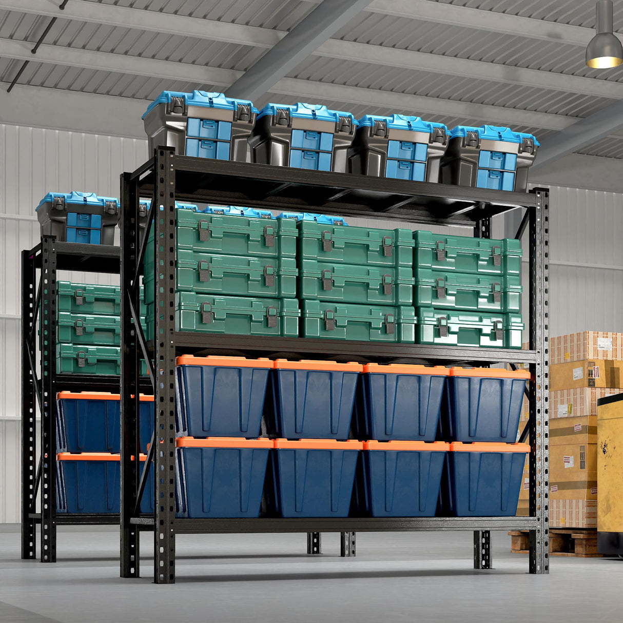 Heavy Duty 5-Tier Metal Shelving Unit with Adjustable Heights - 67" W x 63" H x 19.6" D, 4500 lbs Load Capacity - Industrial Garage Storage Solution for Workshop, Basement, and Home Organization Notmise