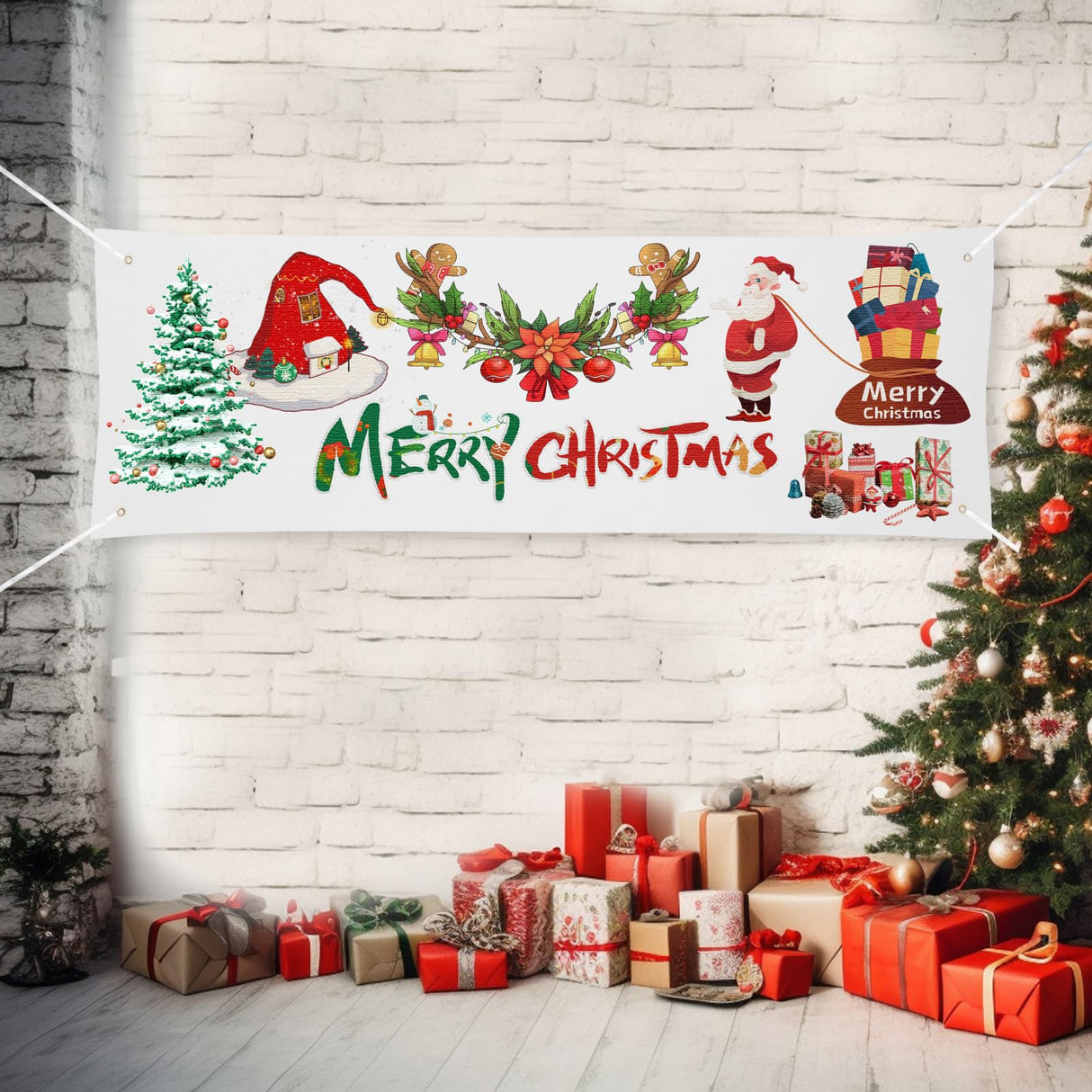 Large Banners Upgrage 300D Polyester Oxford Cloth Sublimation Banner with Hanging Rope Easy Hang Signs DIY Banner Signs for Wedding Birthday Parties Indoor Outdoor for Business Office 1.6 x 9.8 feet Tuhangcc