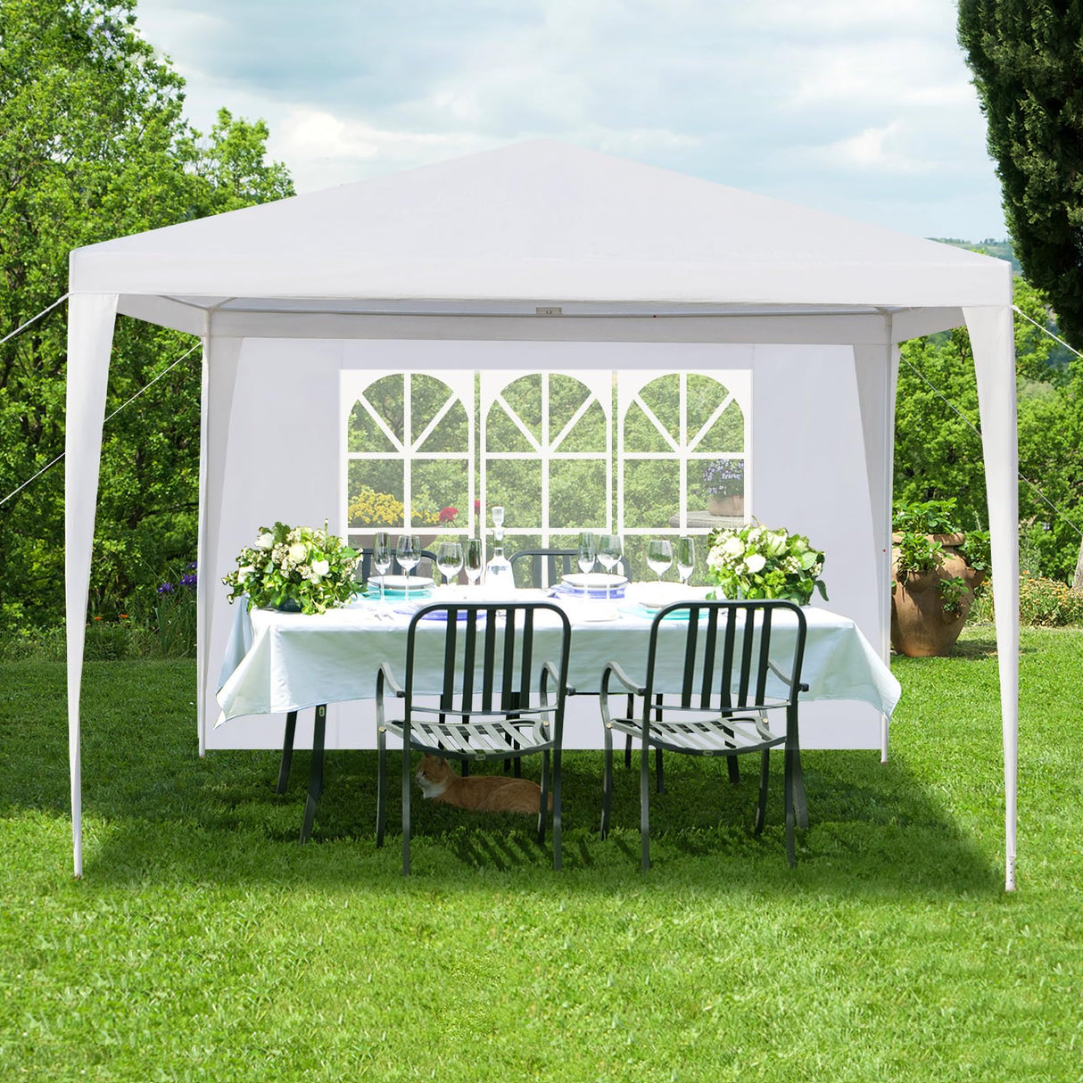 GODECOR 10'x10' Outdoor Canopy Party Tent, Outdoor Event Shelter, Gazebo Canopy with Removable Window Walls for Wedding Celebration Graduation Birthday GODECOR