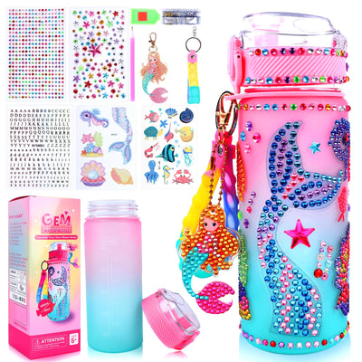 Mermaid Diamond Art Kits for Girls - Decorate Your Own Water Bottle Kits for Kids Ages 5-12 Girls - Painting Arts Crafts Toys for 6 7 8 9 10 Year Old Girl Birthday Gifts Graduation Gift