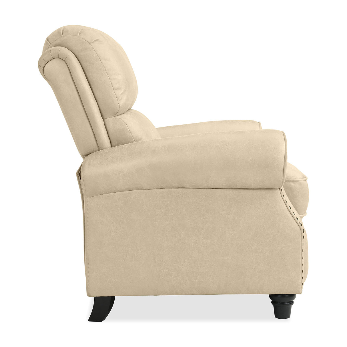Domesis Cortez - Distressed Faux Leather Push Back Recliner Chair, Latte Tan Domesis