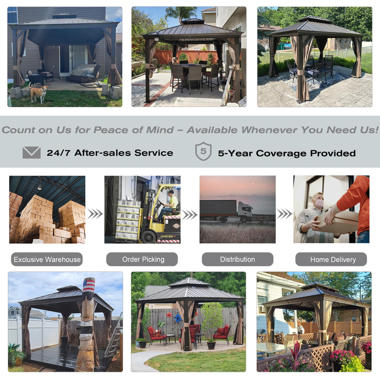 Domi 10' X 10' Hardtop Gazebo, Aluminum Metal Gazebo with Galvanized Steel Double Roof Canopy, Curtain and Netting, Permanent Gazebo Pavilion for domi outdoor living