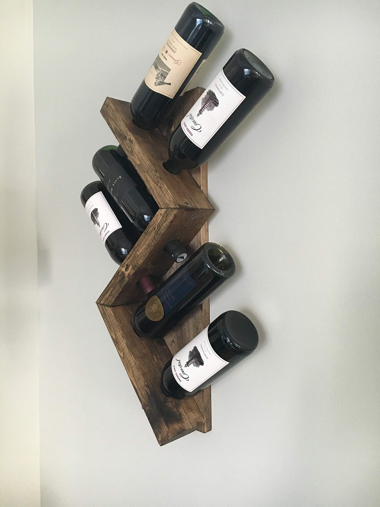Zig Zag Wine Rack Wall Mounted DistressedMeNot