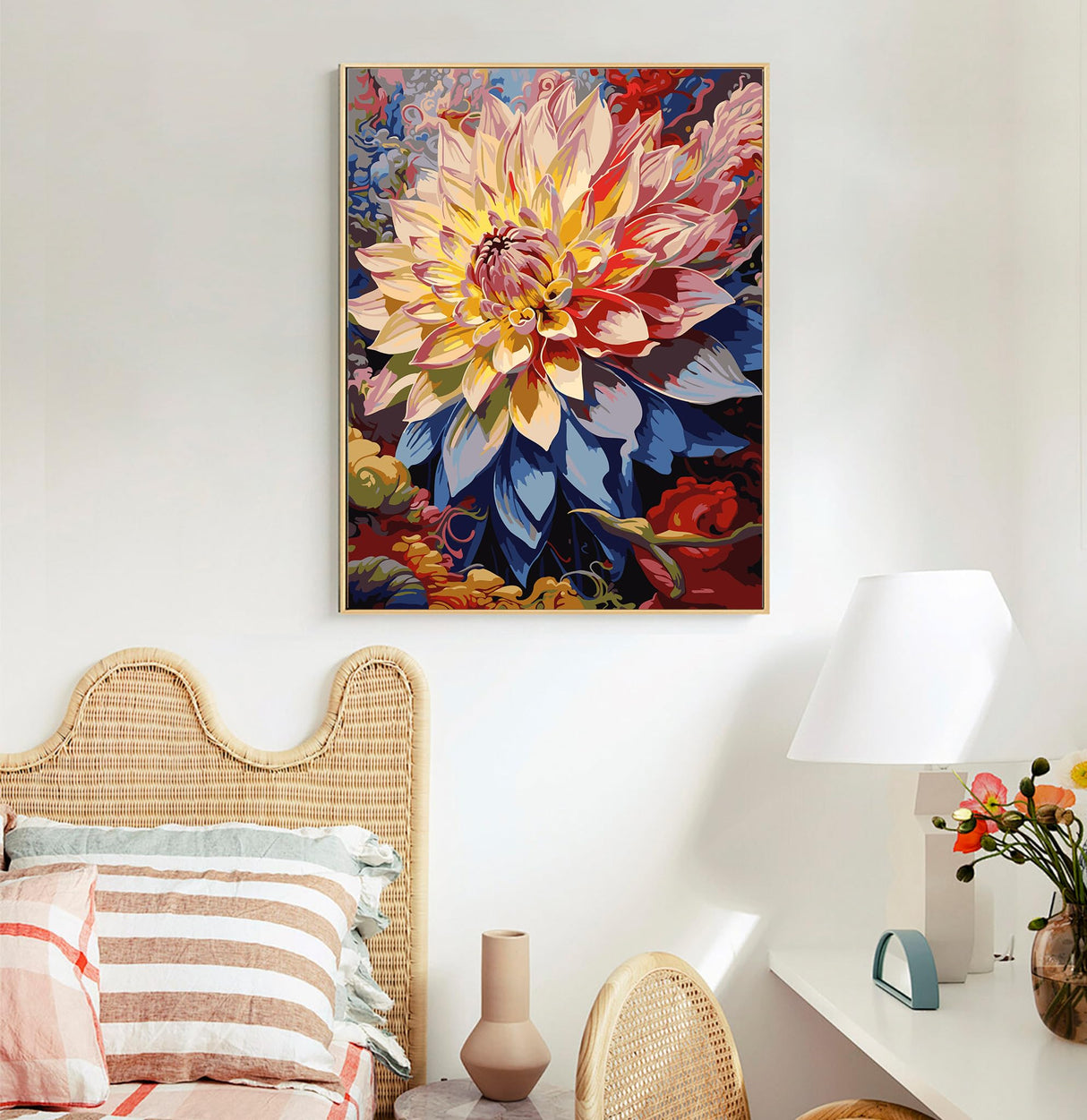 Offito Paint by Numbers Kit for Adults- Flowers Adult Paint by Number Kits on Canvas for Beginners, Flowers DIY Acrylic Oil Number Painting Kits for Home Wall Decor Gift 16"x20" (Without Frame) Offito