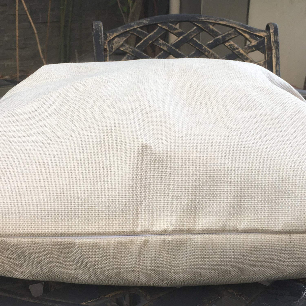 16 X 16 Inch 4 PCS Beige Sublimation Blanks Linen Throw Pillow Case Cushion Cover Pillowcase Shams for Sofa Vinyl Projects DIY Personalized Heat Press Printing NO Pillow Insert Decorative Square FUKiss