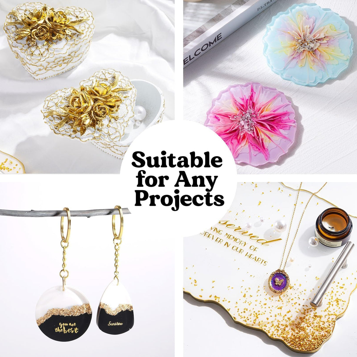 LET'S RESIN EPOXY RESIN White Epoxy Resin,44OZ Bubble Free & High-Gloss Epoxy Kit,Self Leveling Resin and Hardener for Art Crafts,Jewelry Making,Wall Clock LET'S RESIN EPOXY RESIN