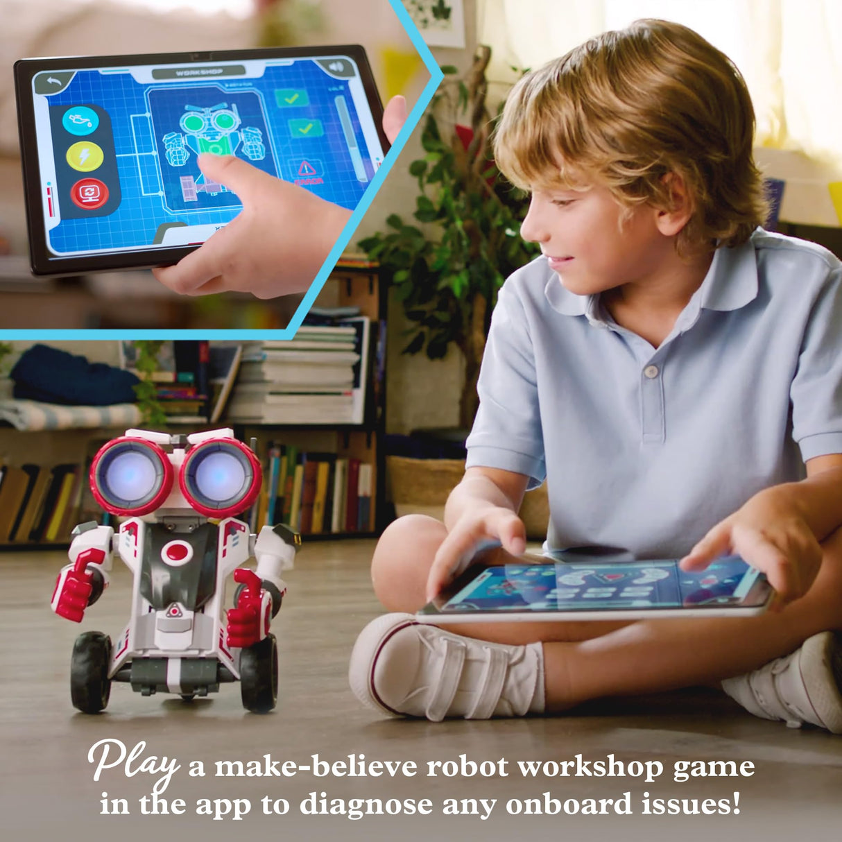 Thames & Kosmos Robotics Smart Machines Junior STEM Kit, Build & Code Your Robot’s Movements, Speed, Lights & Sounds, for Ages 8+, Use Screen-Free w/Built-in Buttons or via Block-Based Coding App Thames & Kosmos